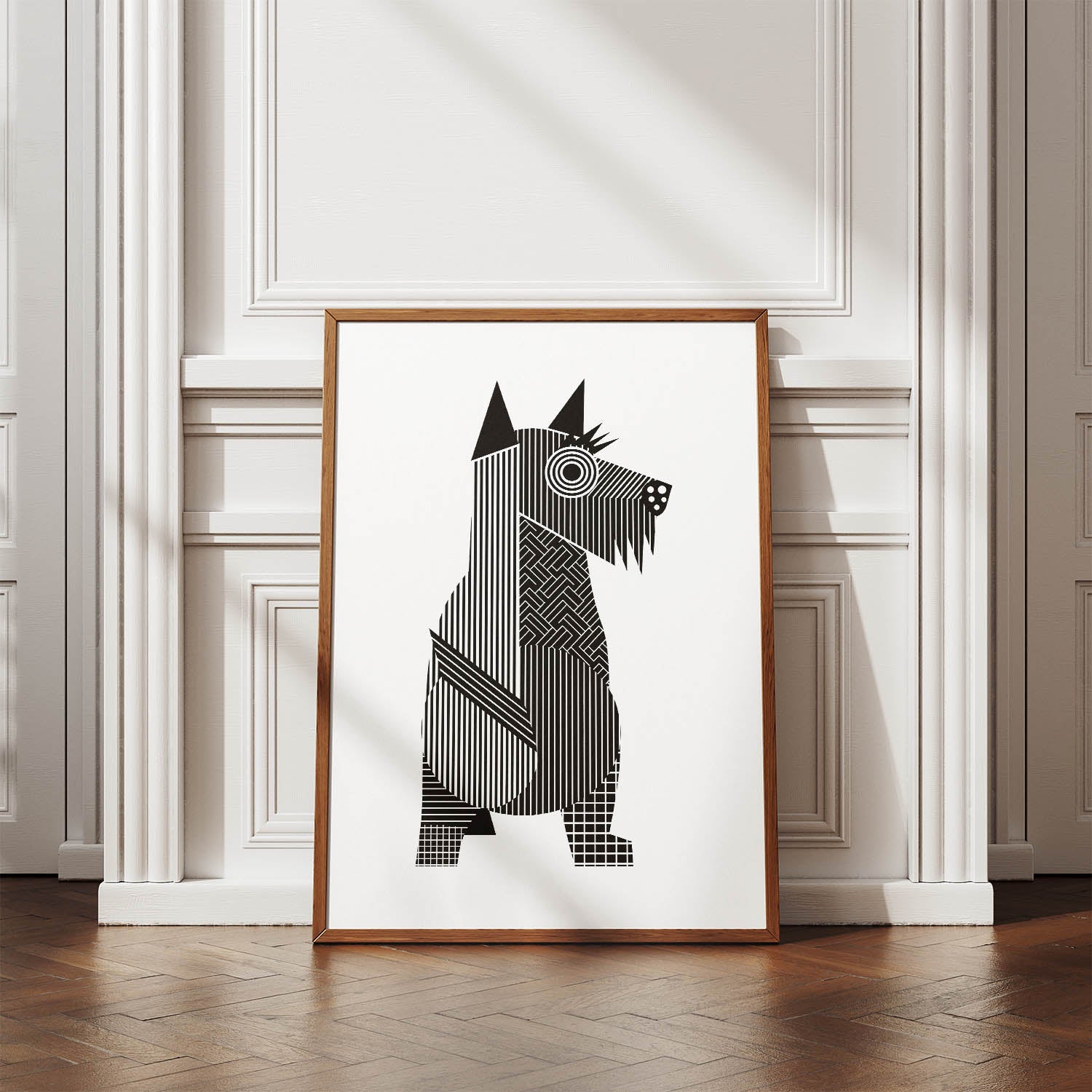 Scottish Terrier Geometric Line Art mockup