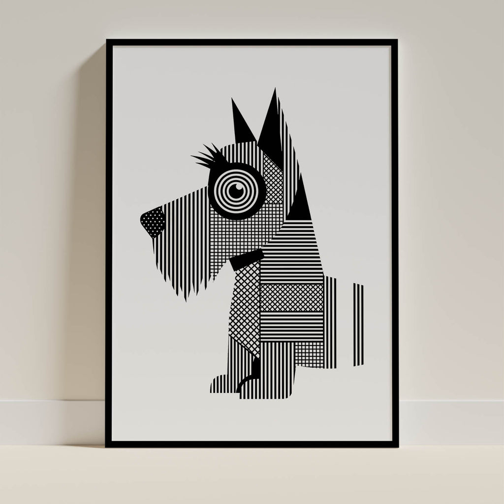 Scottish Terrier Geometric Line Art mockup