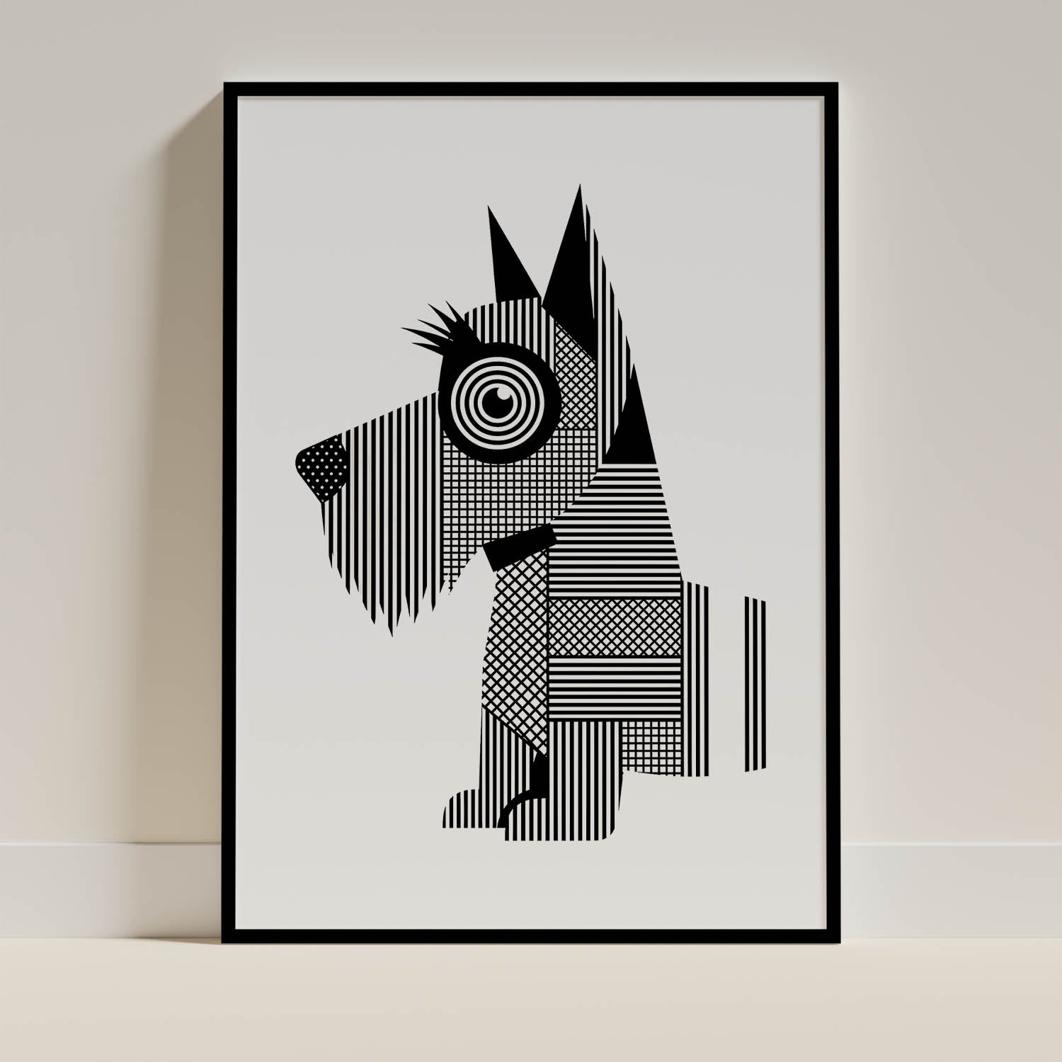 Scottish Terrier Geometric Line Art mockup