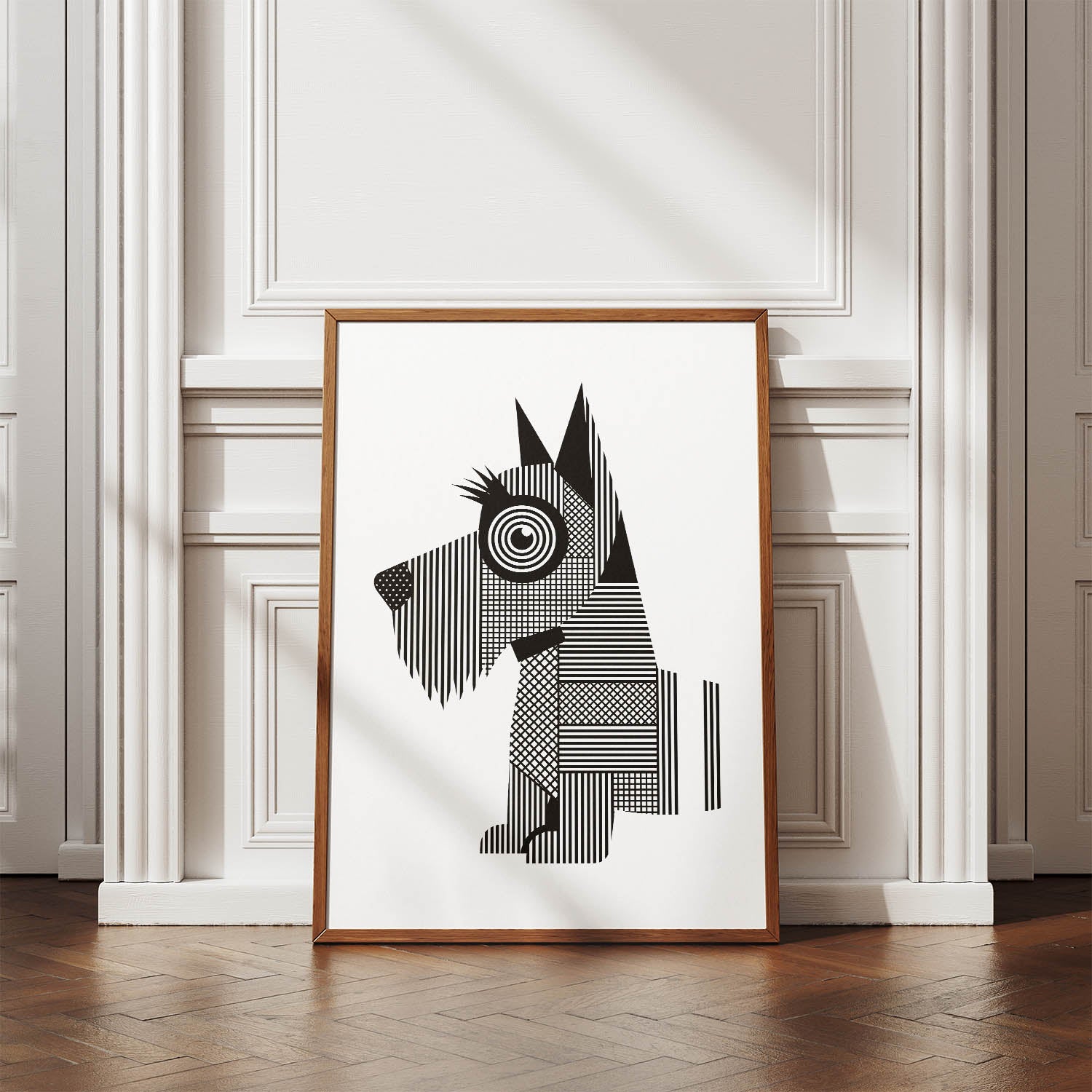 Scottish Terrier Geometric Line Art mockup