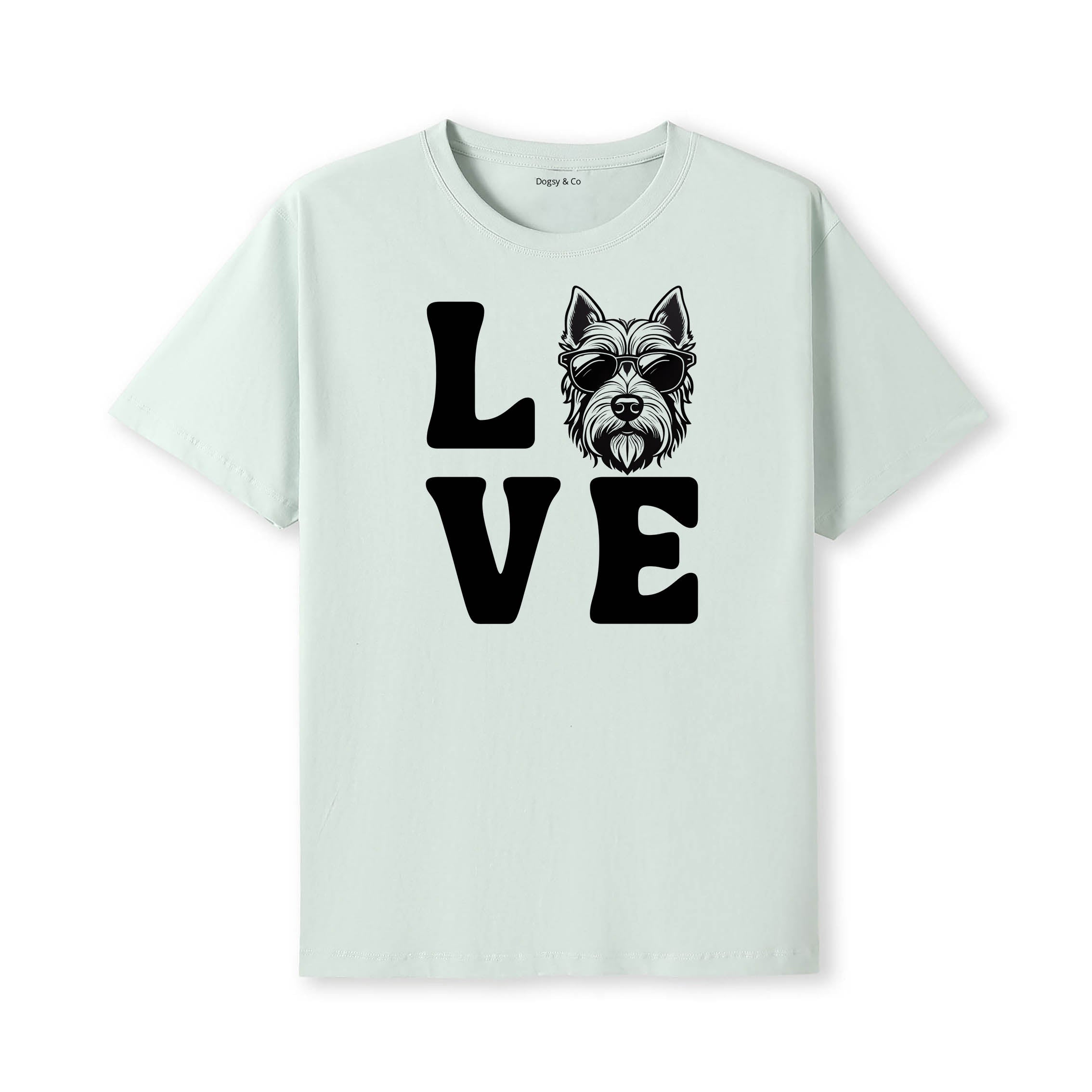 Scottish Terrier LOVE DOGS Tshirt - Mint