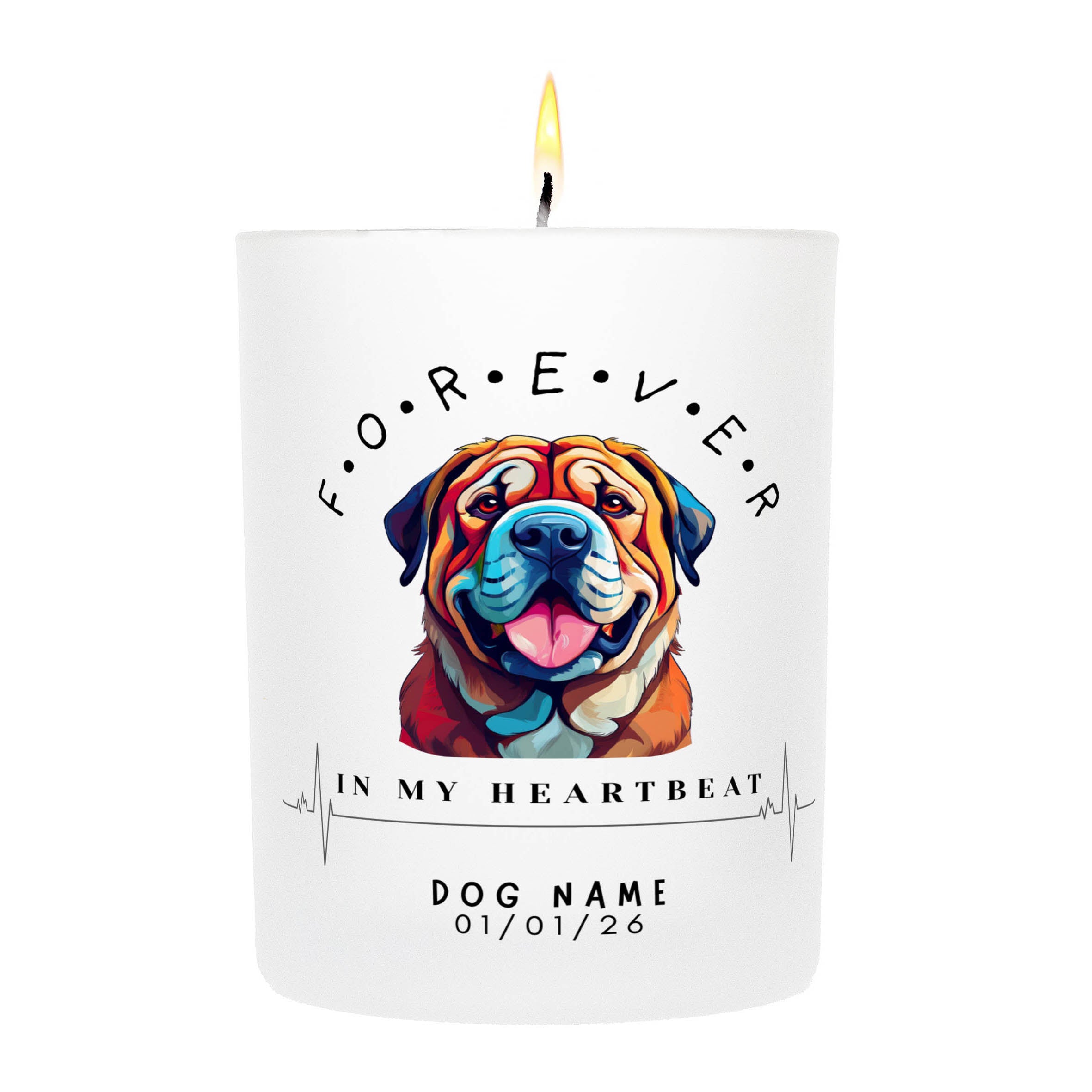 Shar Pei – Forever in My Heartbeat Custom Candle