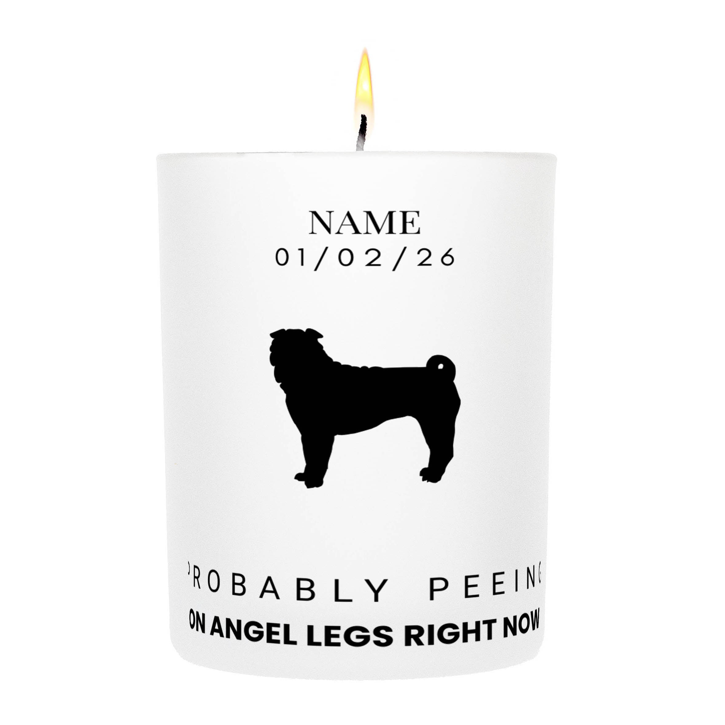 Shar Pei – Probably Peeing on Angel Legs Right Now Custom Candle