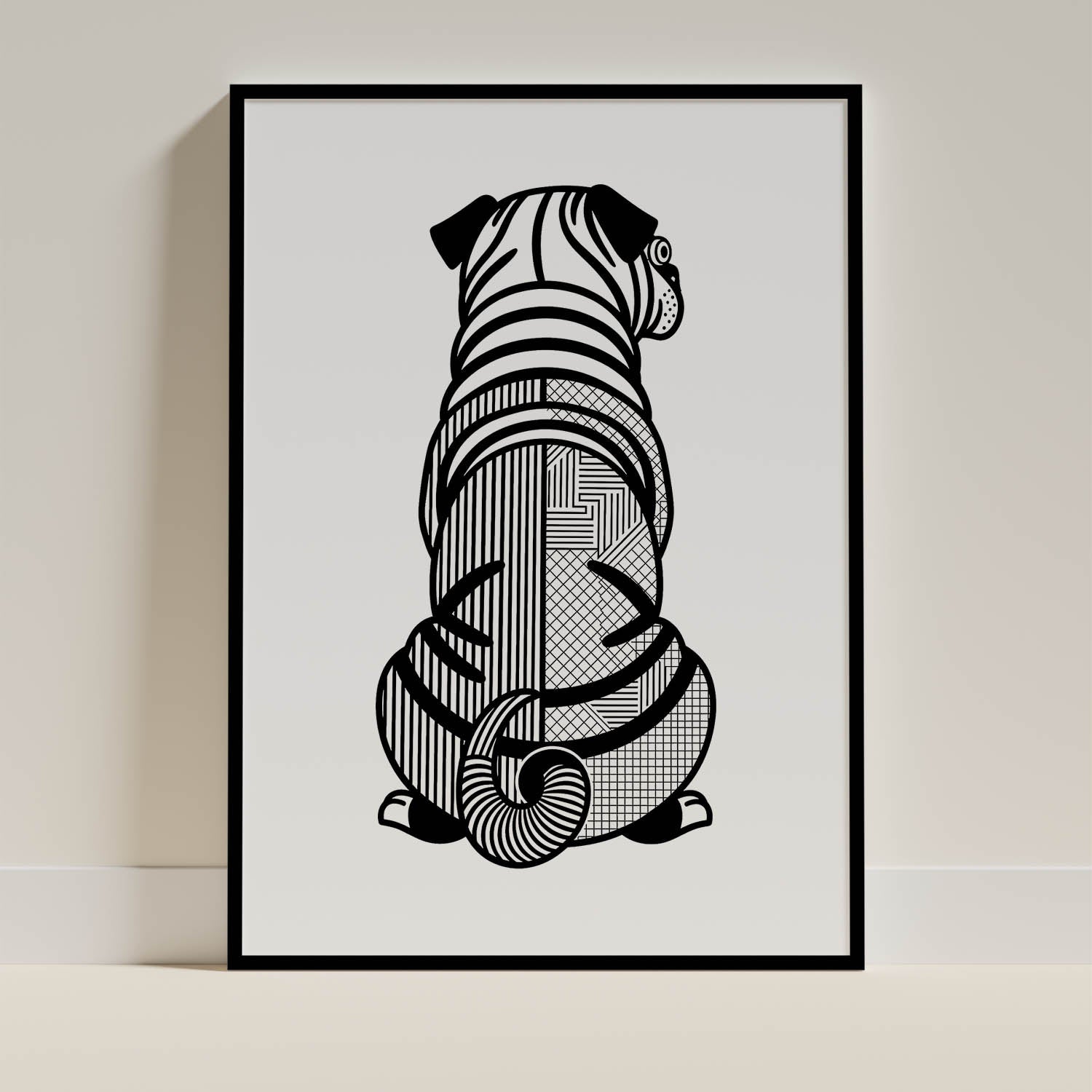 Shar Pei Geometric Line Art mockup