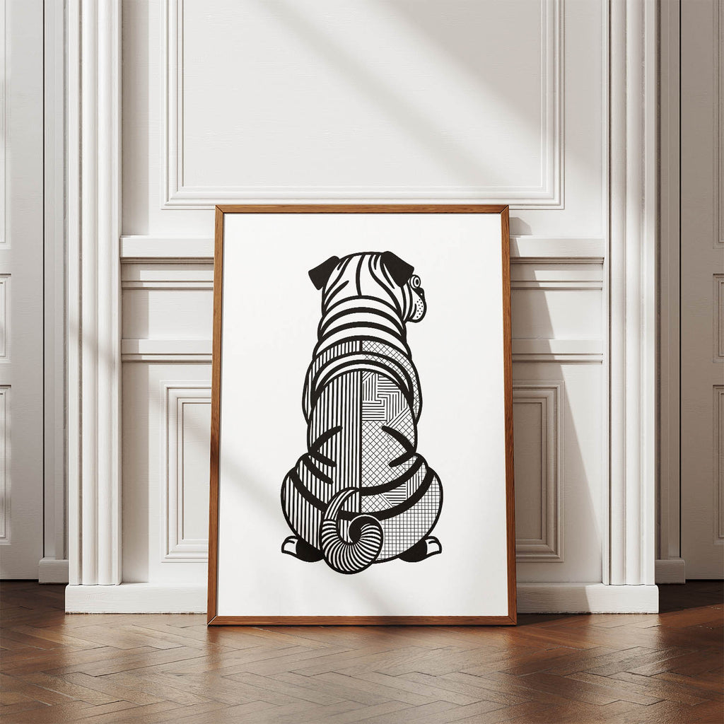 Shar Pei Geometric Line Art mockup