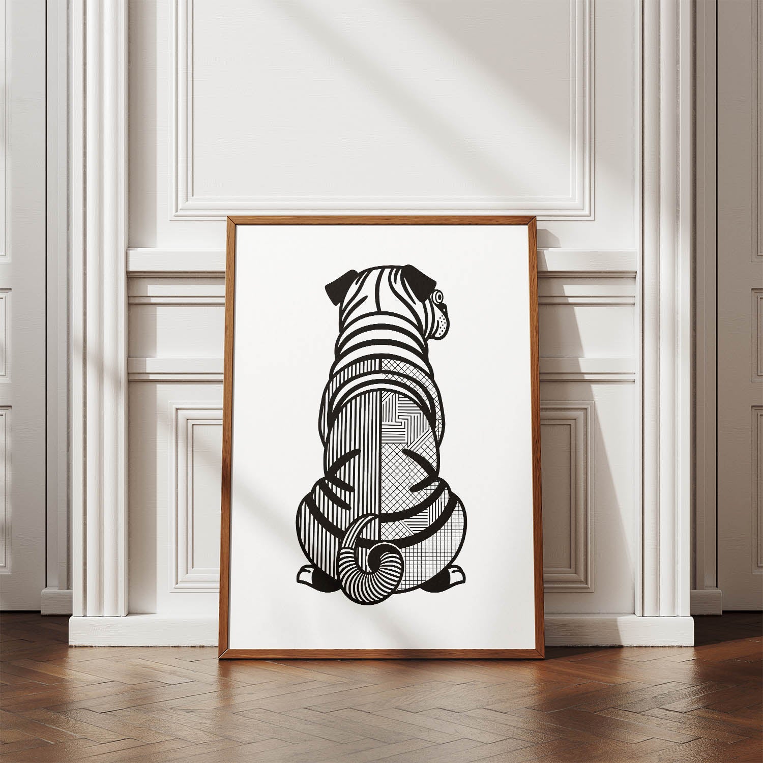 Shar Pei Geometric Line Art mockup