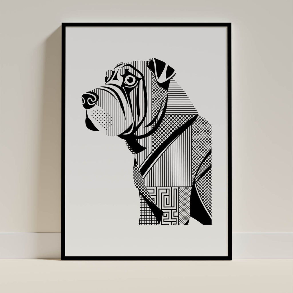Shar Pei Geometric Line Art mockup