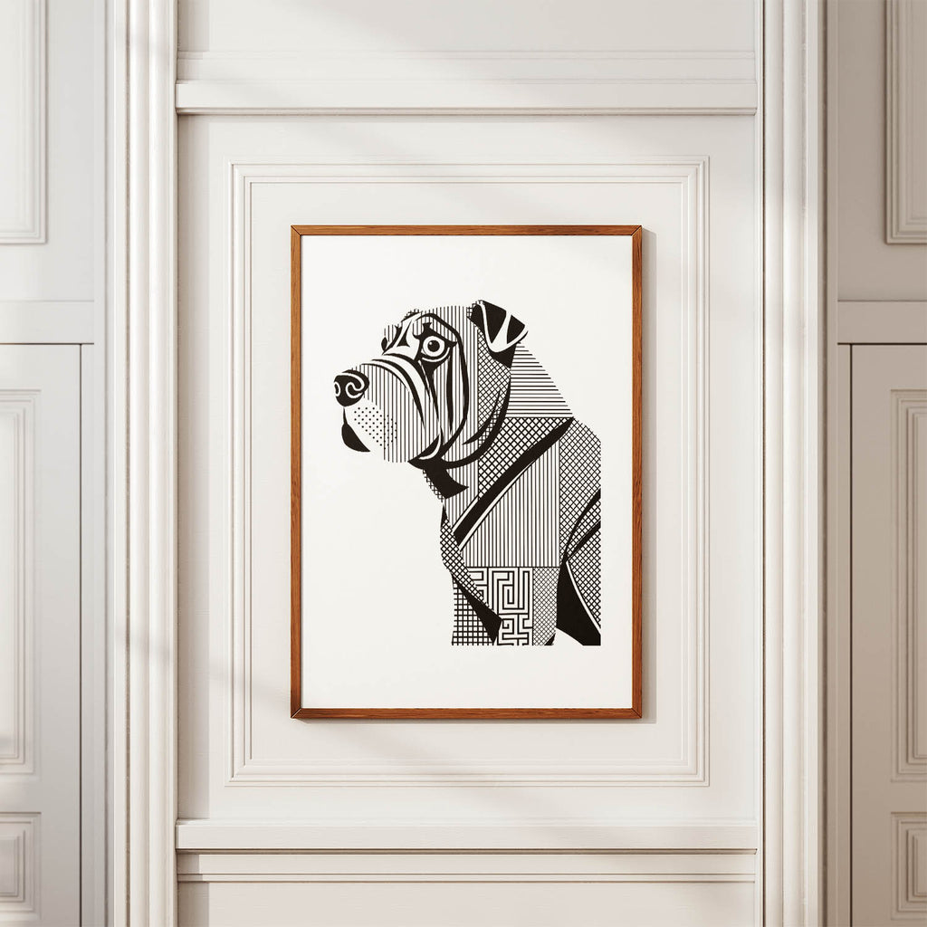 Shar Pei Geometric Line Art mockup