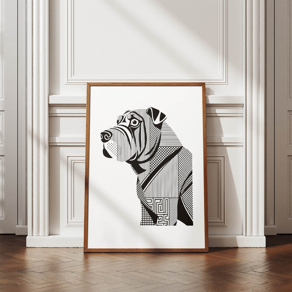 Shar Pei Geometric Line Art mockup