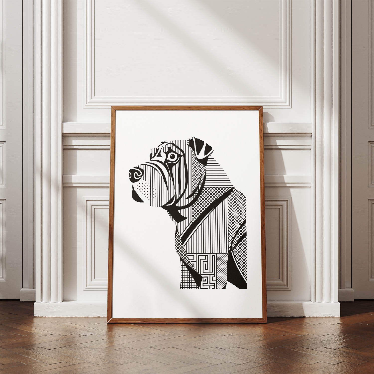 Shar Pei Geometric Line Art mockup