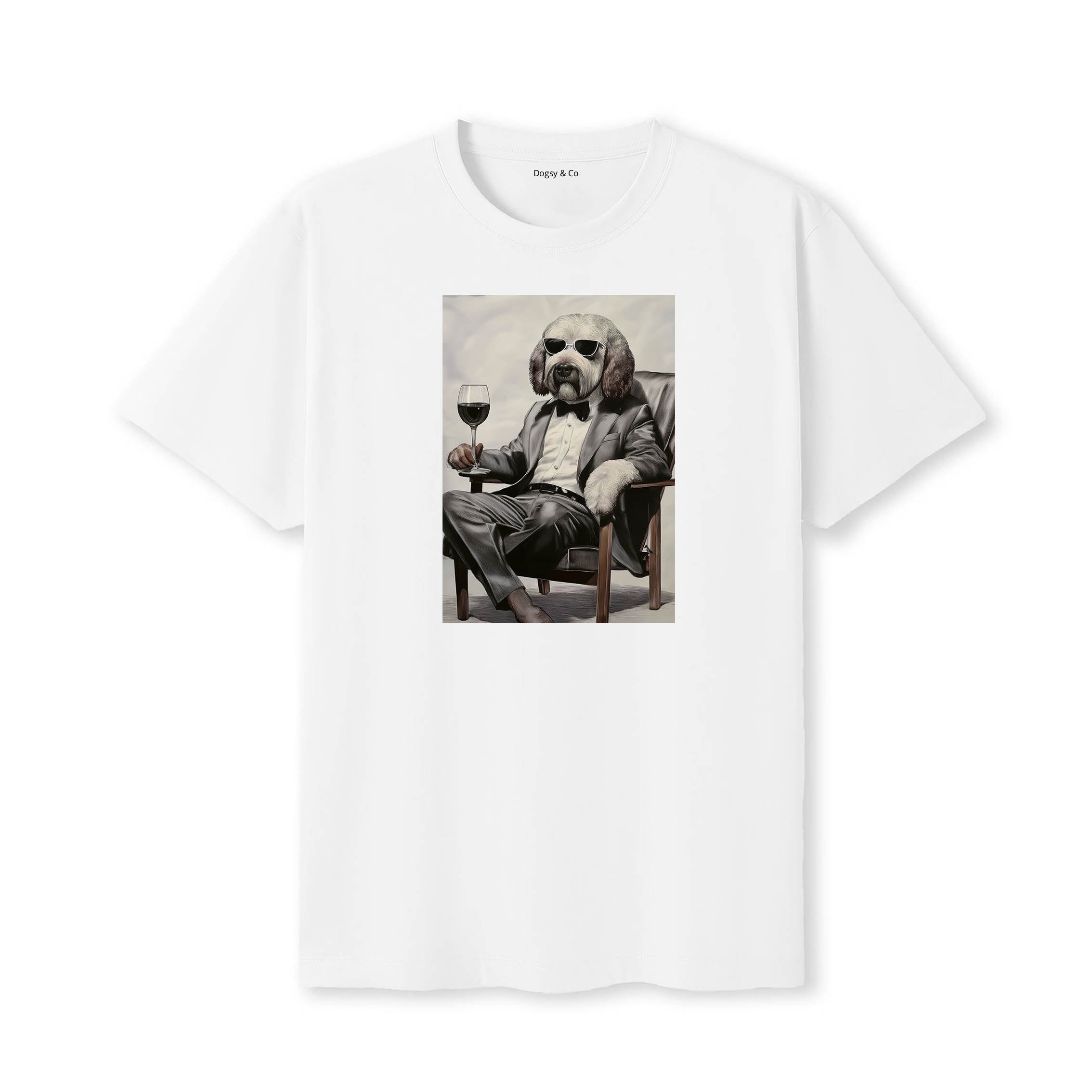 Old English Sheepdog distinguished gentleman dog t-shirt - white