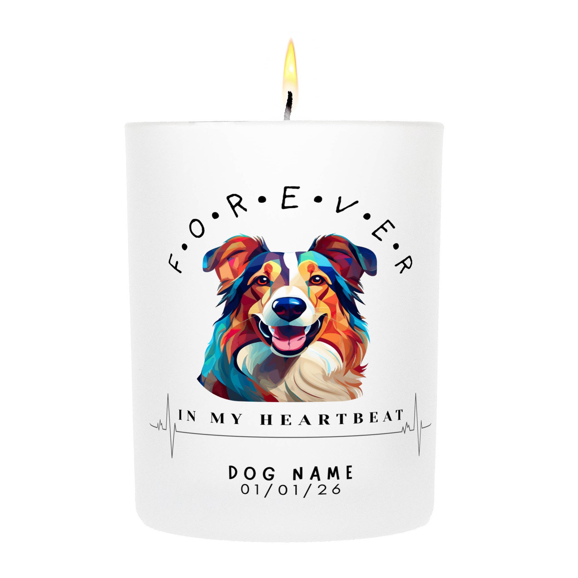 Shetland Sheepdog – Forever in My Heartbeat Custom Candle