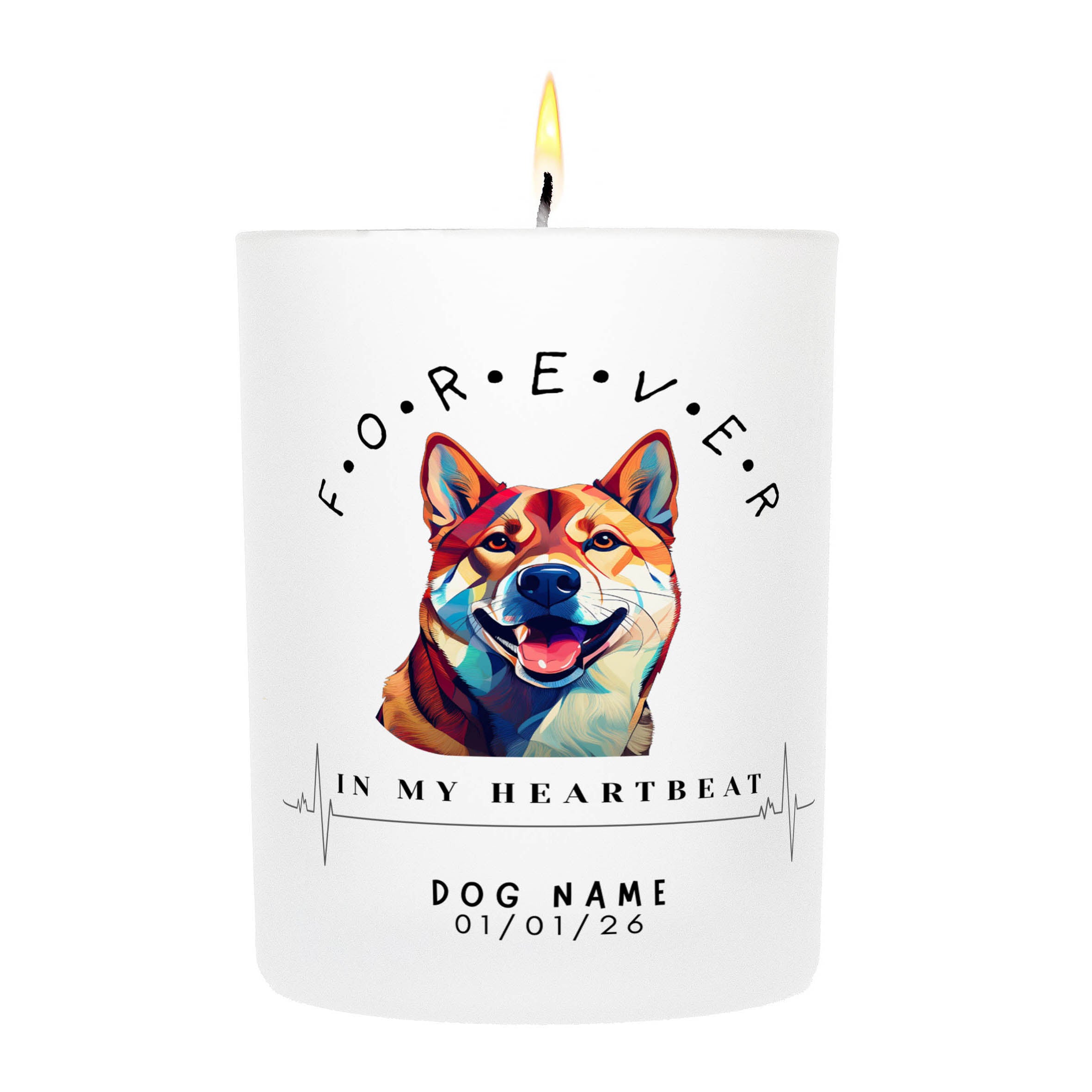 Shiba Inu – Forever in My Heartbeat Custom Candle