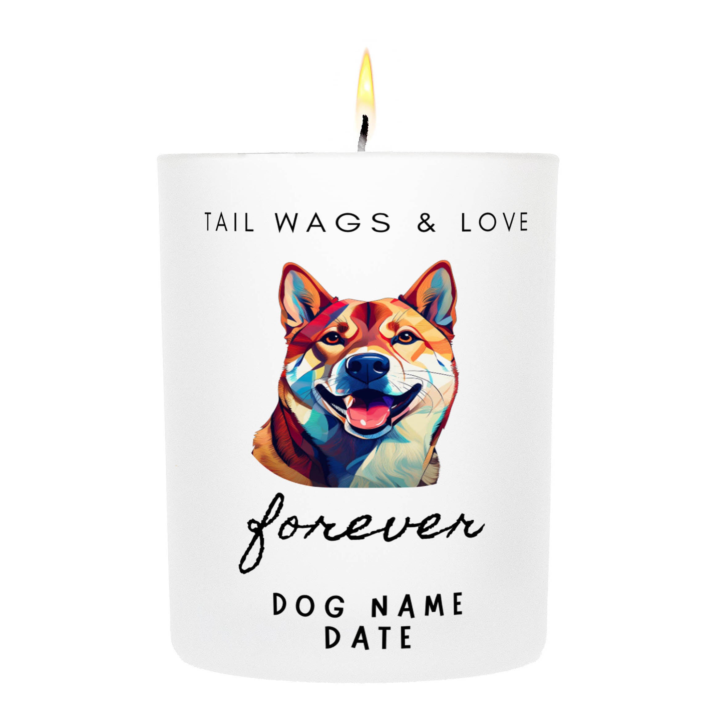 SHIBA   Tail Wags & Love Custom Candle