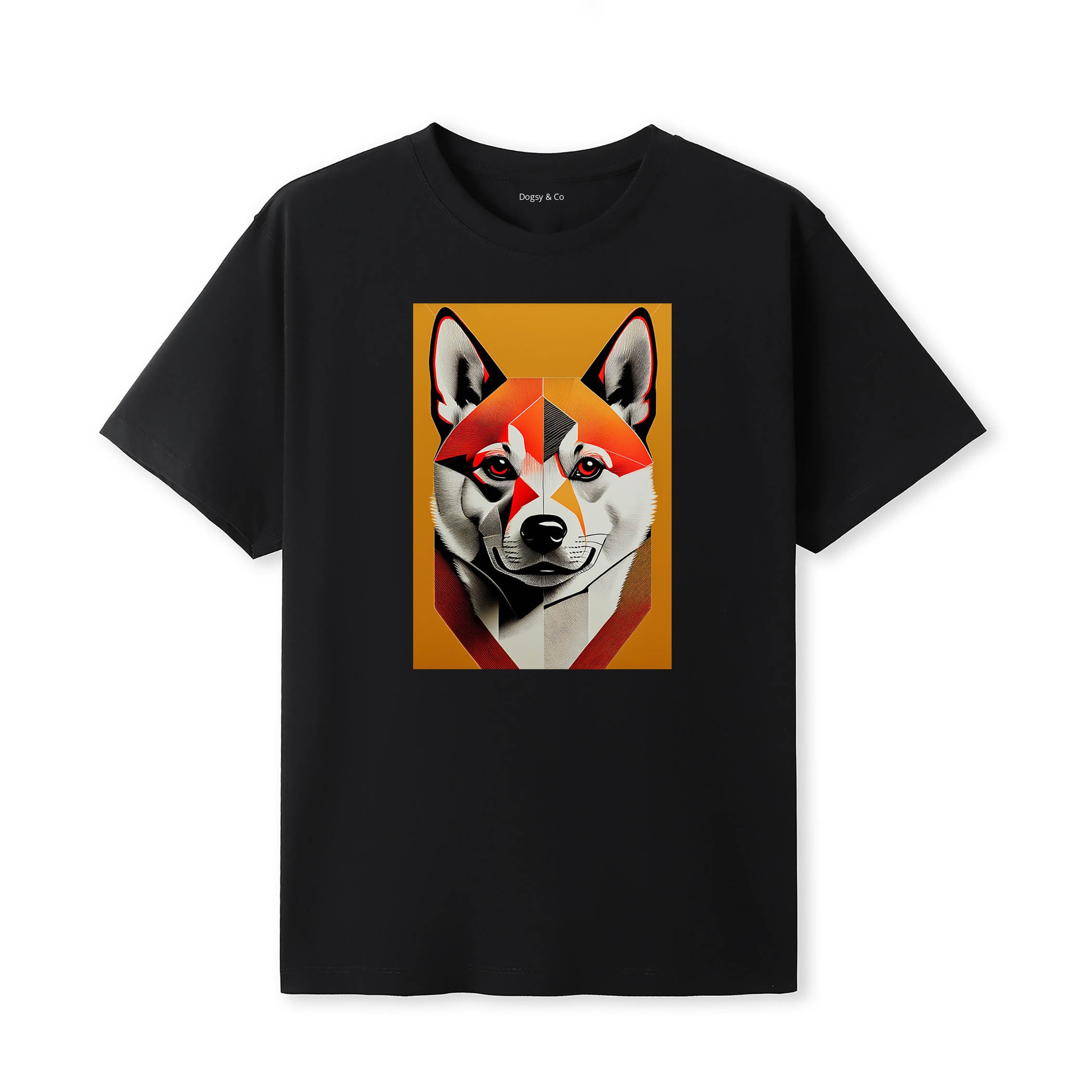 Shiba Inu Retro Geo Orange Dog T-Shirt | Dogsy & Co