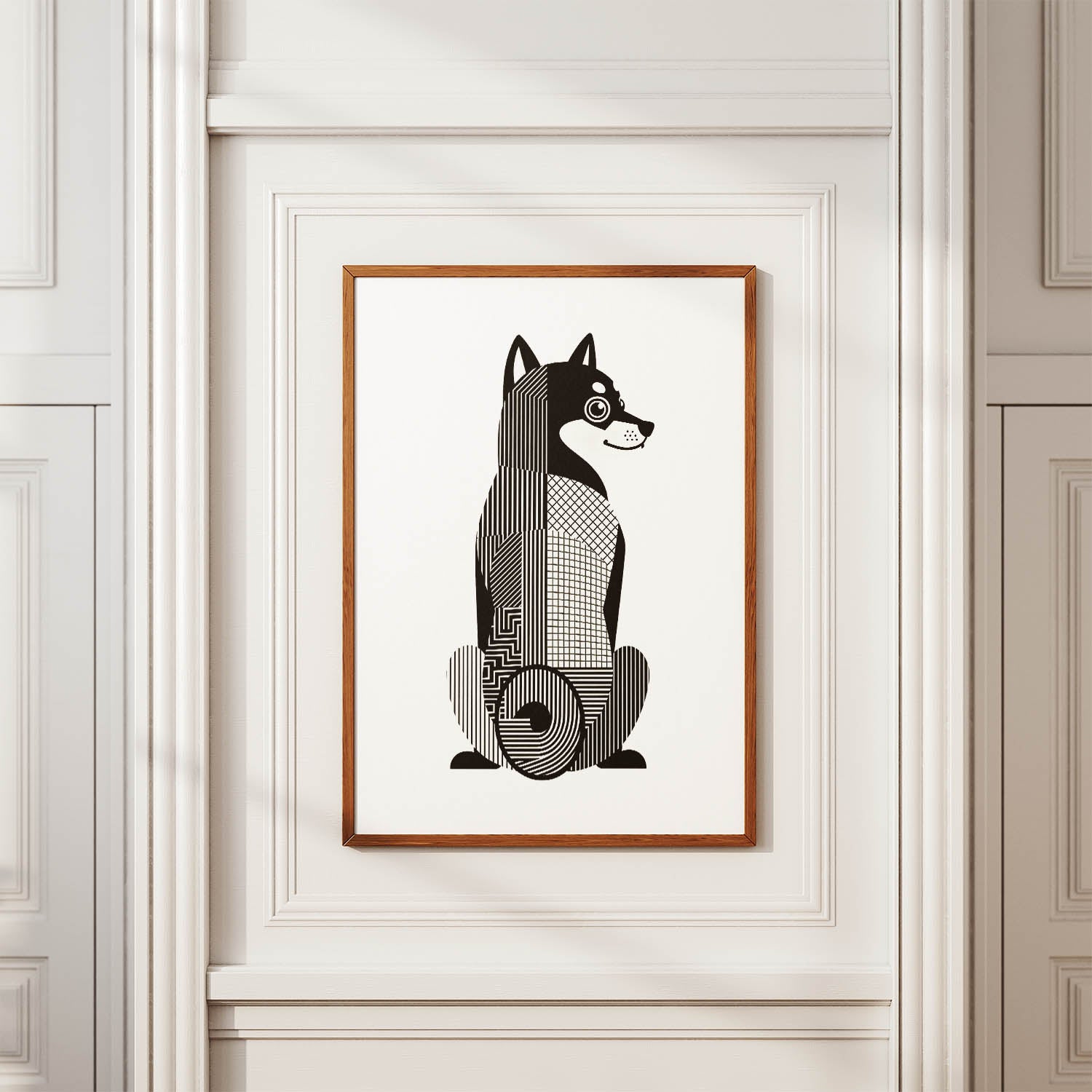 Shiba Inu Geometric Line Art mockup