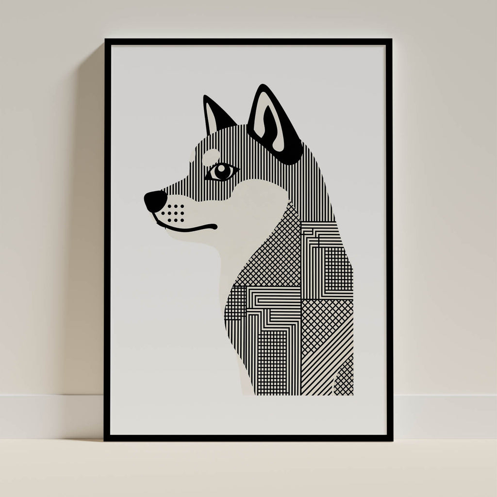Shiba Inu Geometric Line Art mockup