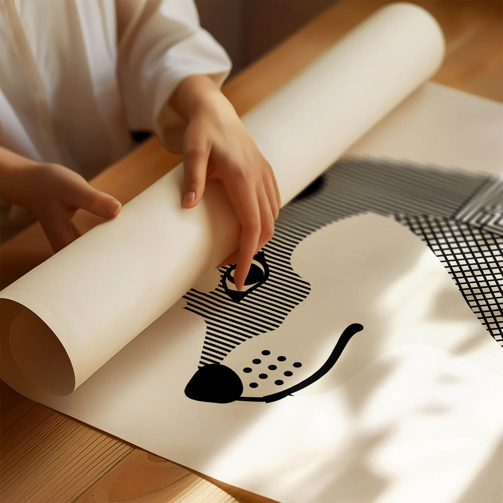 Shiba Inu Geometric Line Art mockup