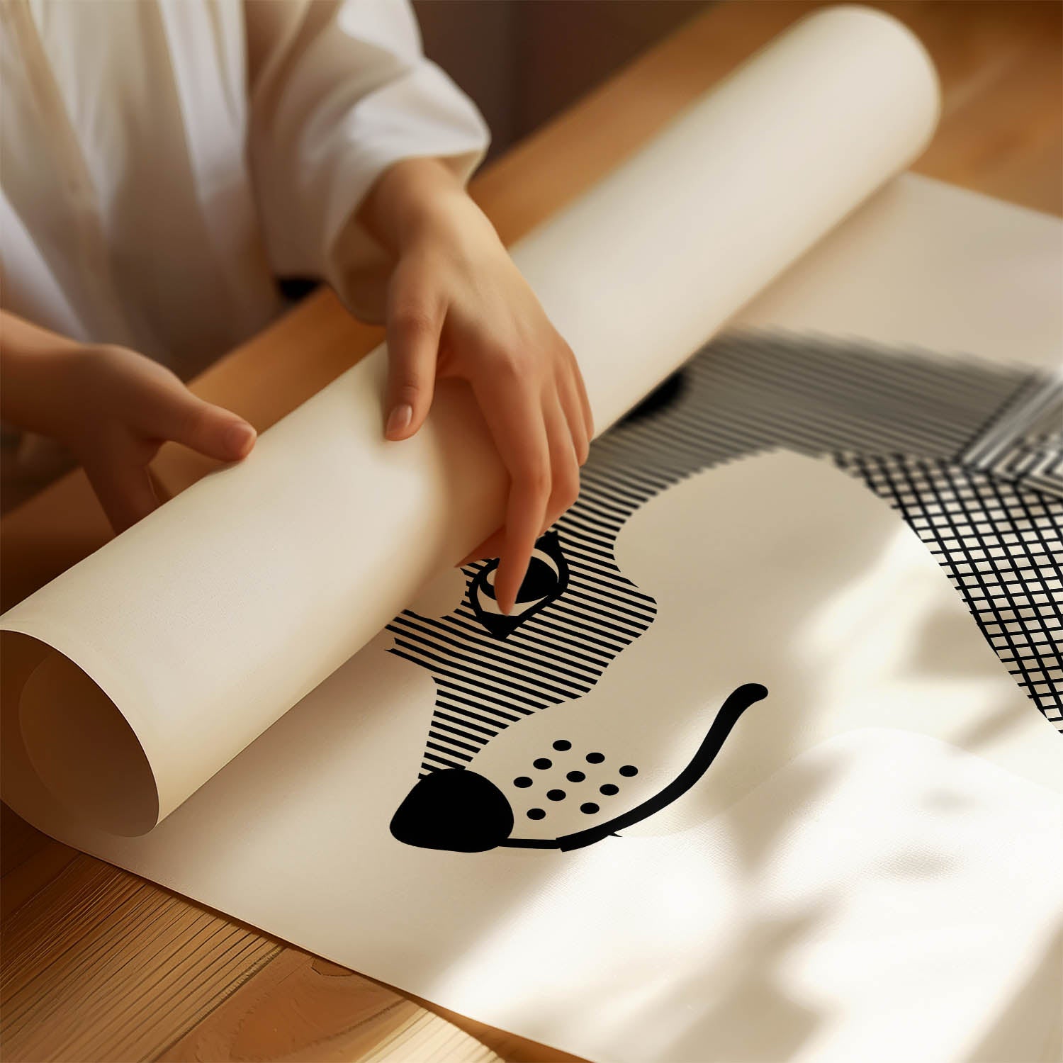 Shiba Inu Geometric Line Art mockup