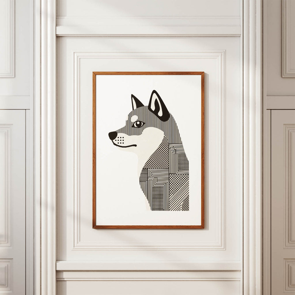 Shiba Inu Geometric Line Art mockup