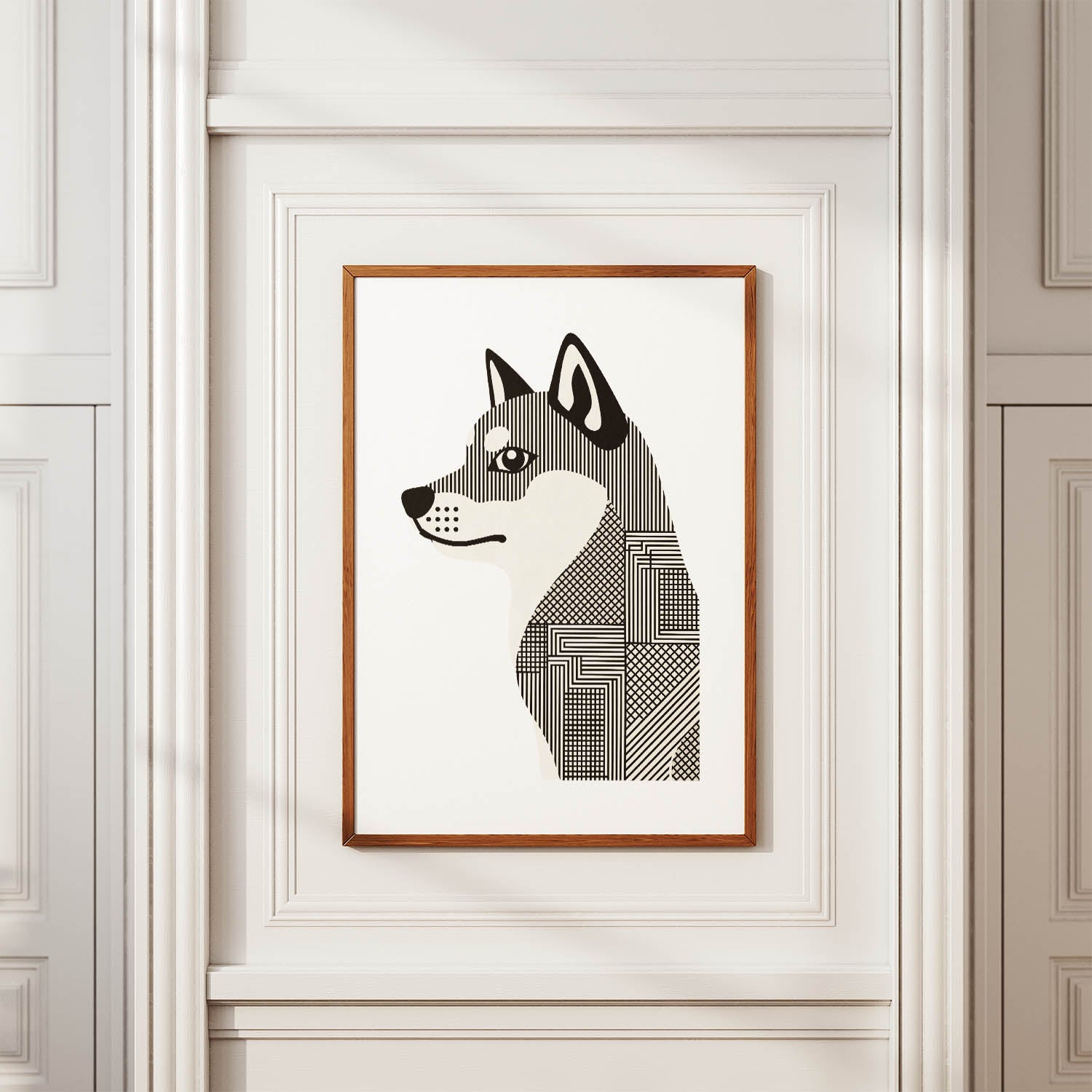 Shiba Inu Geometric Line Art mockup