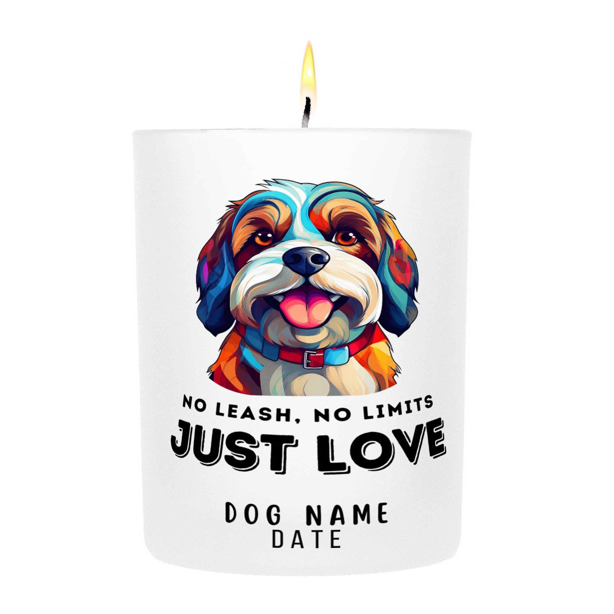 Shih Tzu No Leash No Limits Just Love Custom Candle
