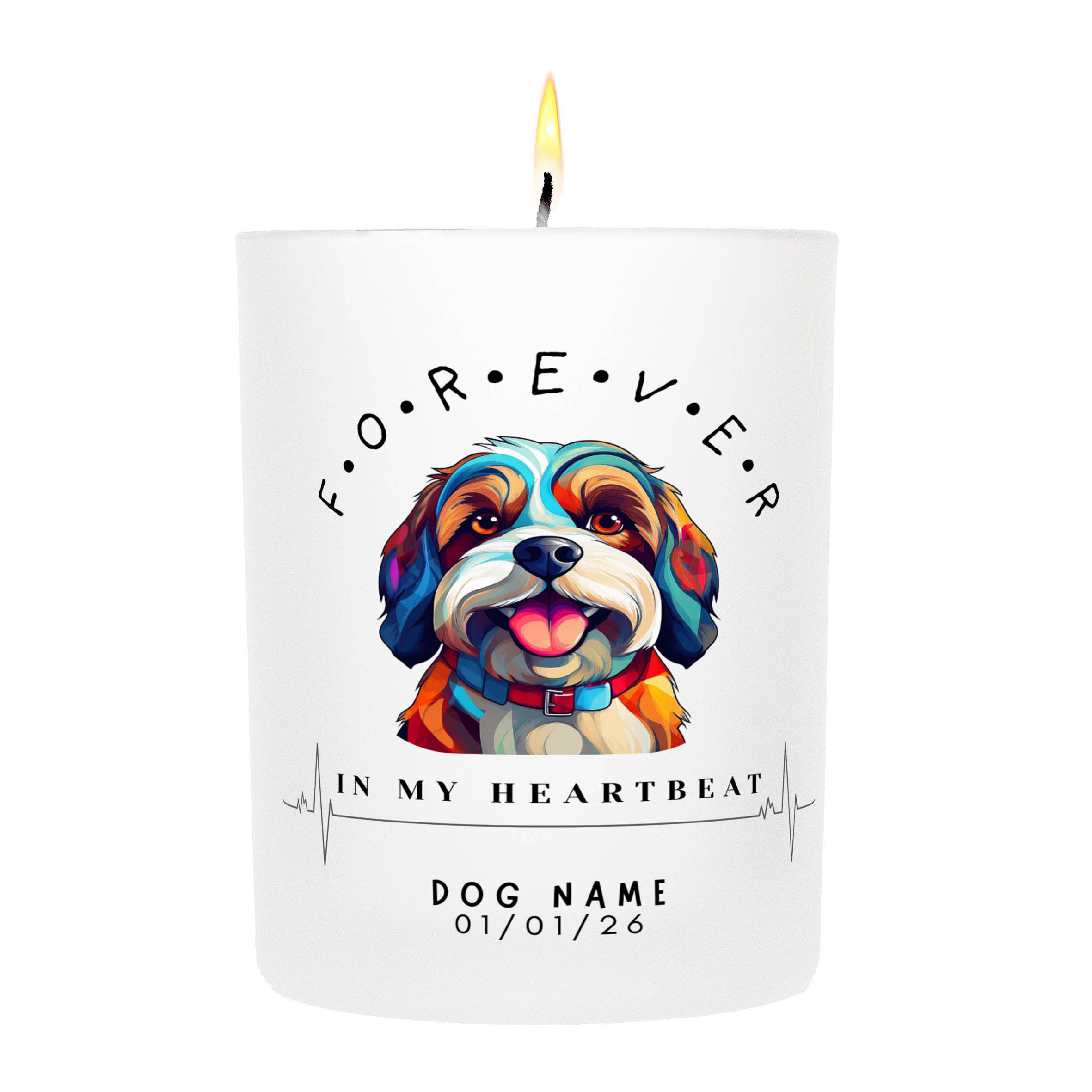 Shih Tzu – Forever in My Heartbeat Custom Candle