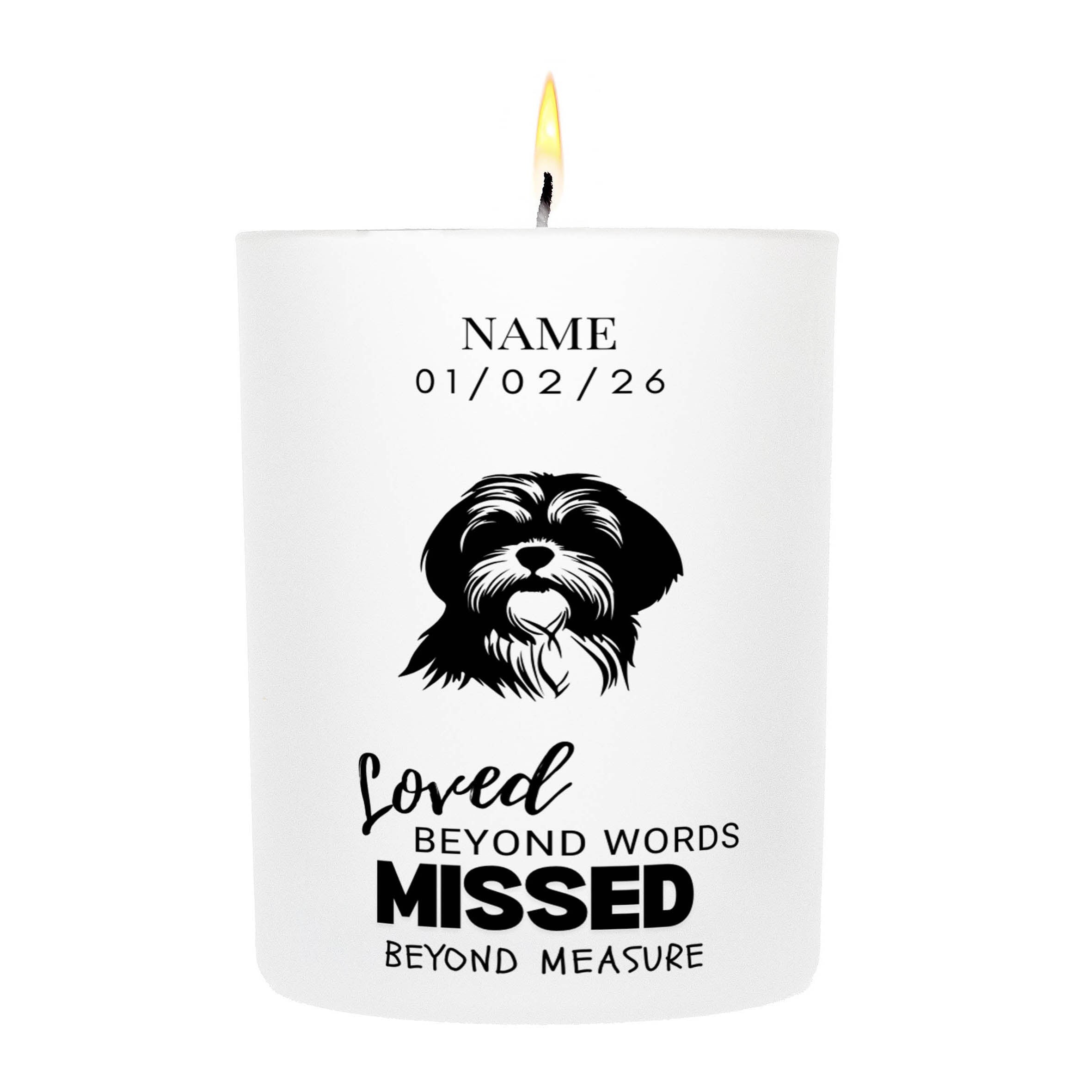 Shih Tzu – Loved Beyond Words, Missed Beyond Measure Custom Candle