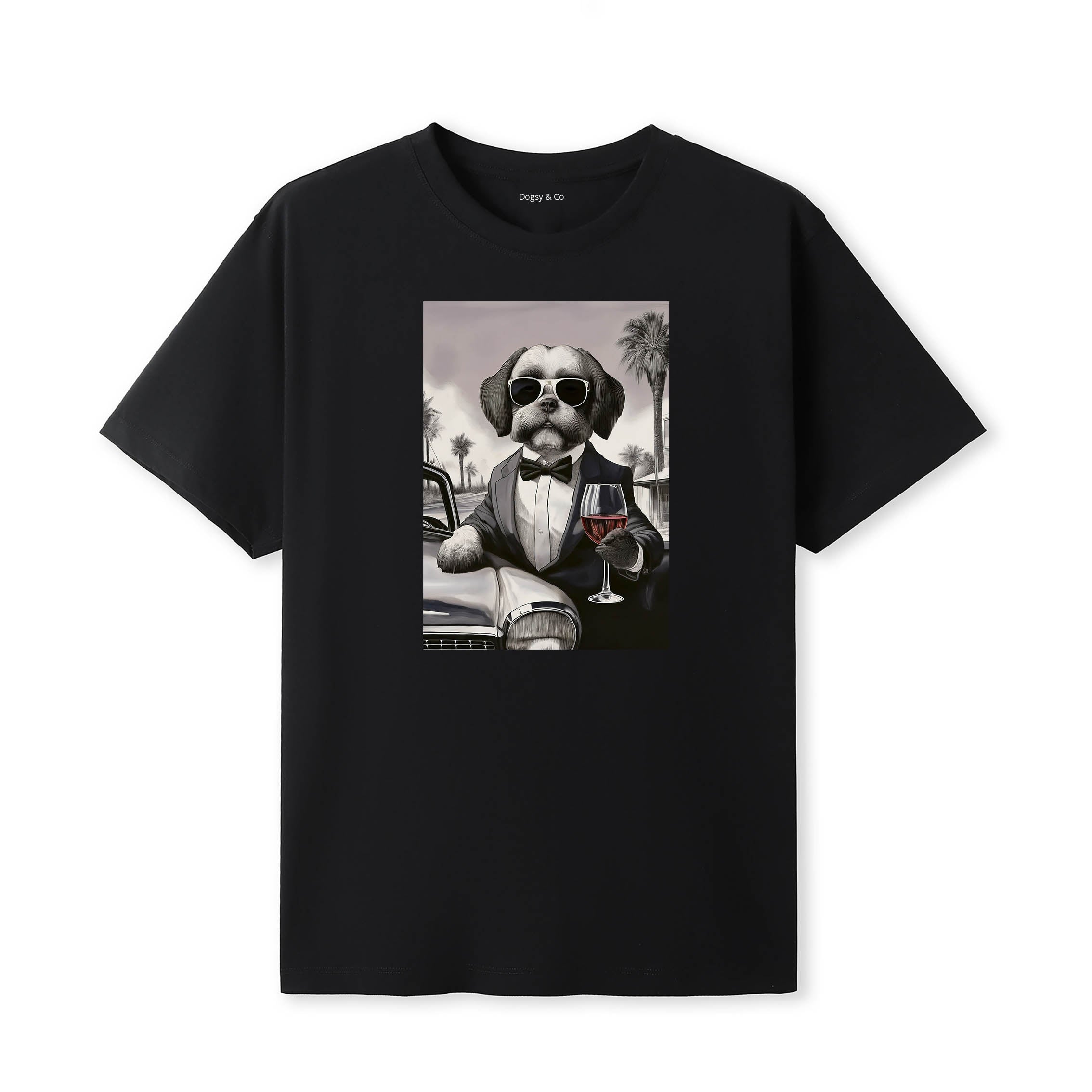 Shih Tzu distinguished gentleman dog t-shirt - black
