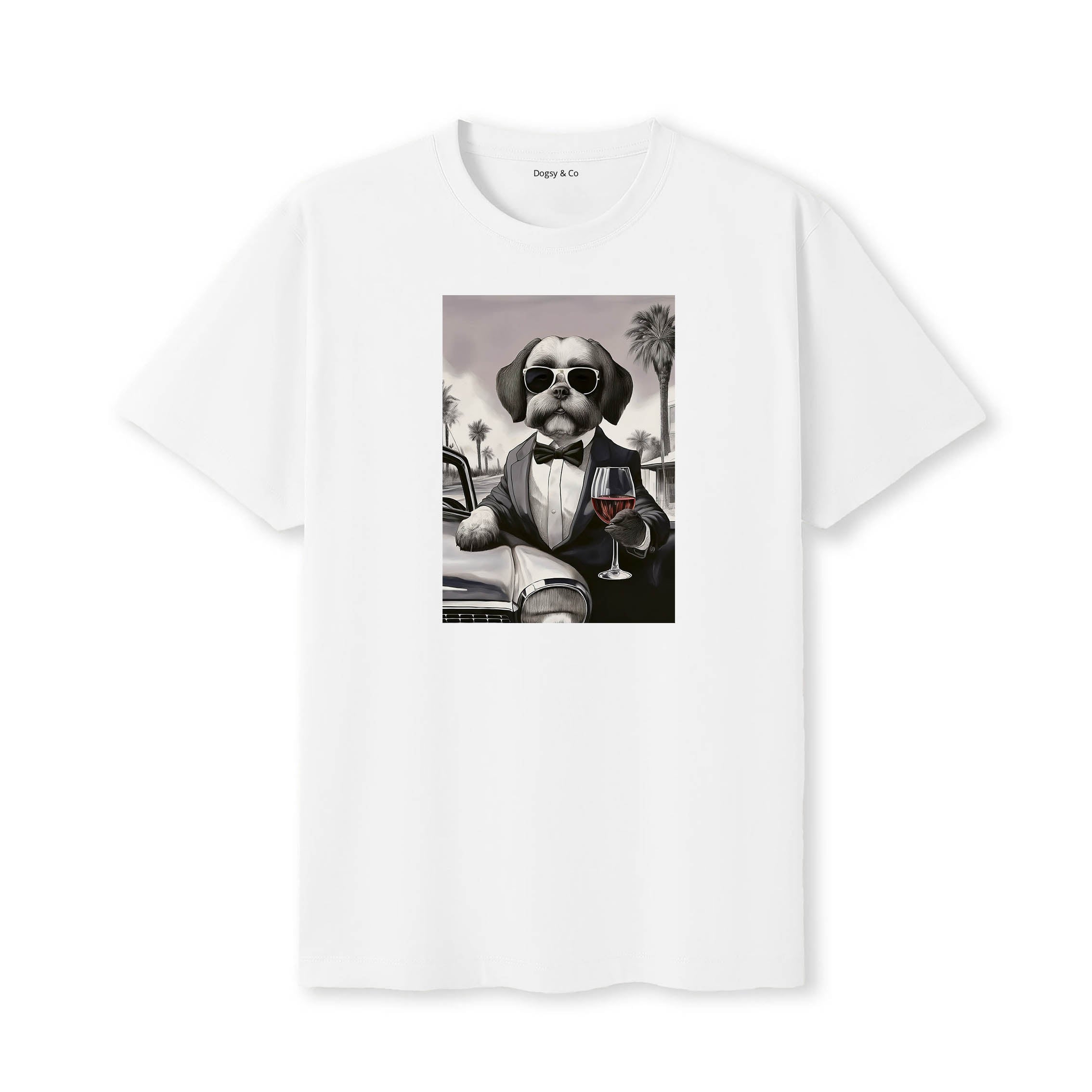 Shih Tzu distinguished gentleman dog t-shirt - white