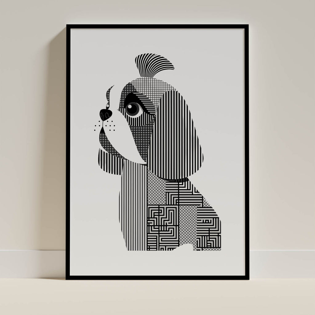 Shih Tzu Geometric Line Art mockup