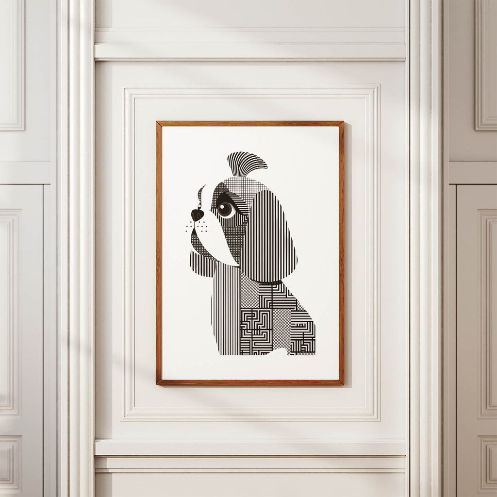Shih Tzu Geometric Line Art mockup