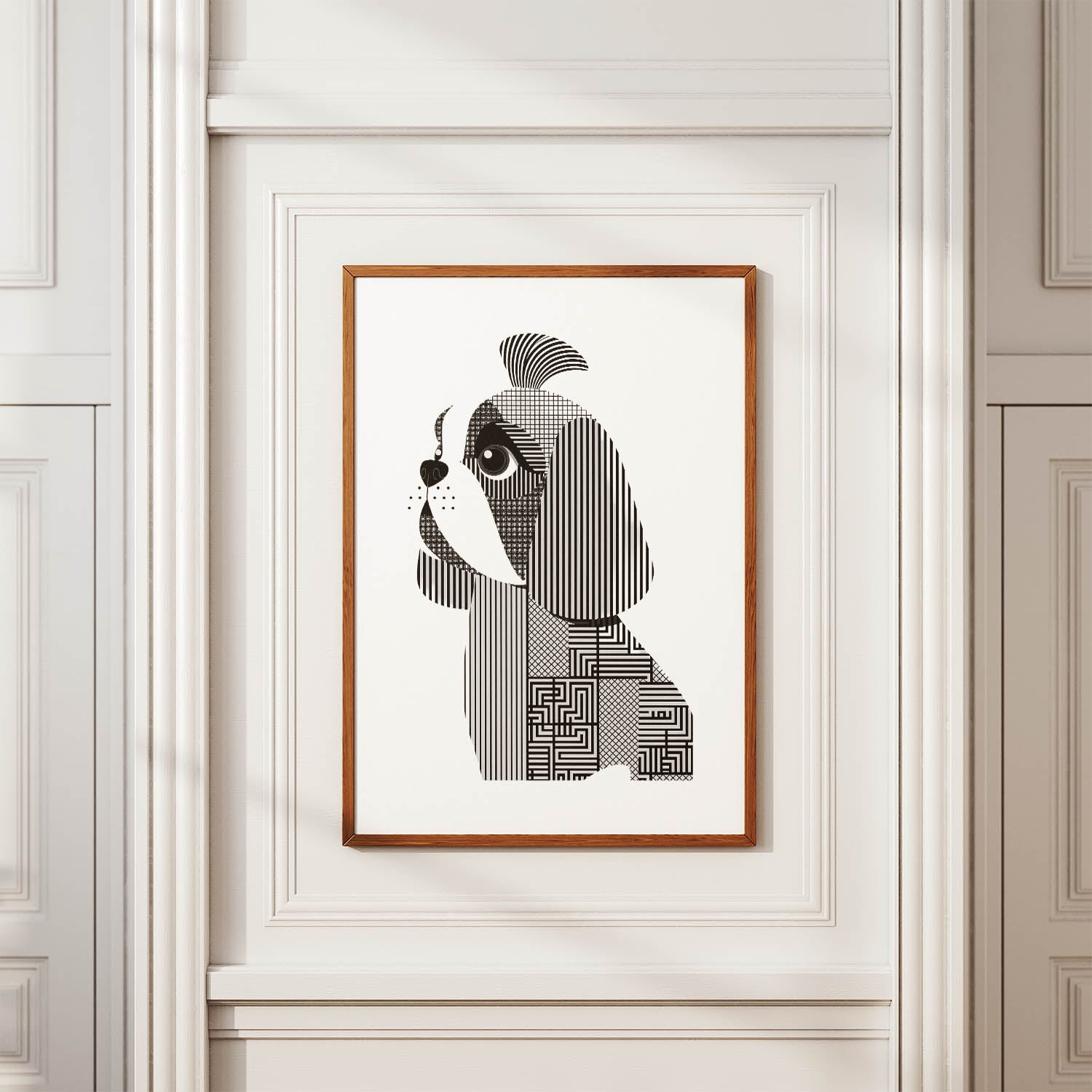 Shih Tzu Geometric Line Art mockup