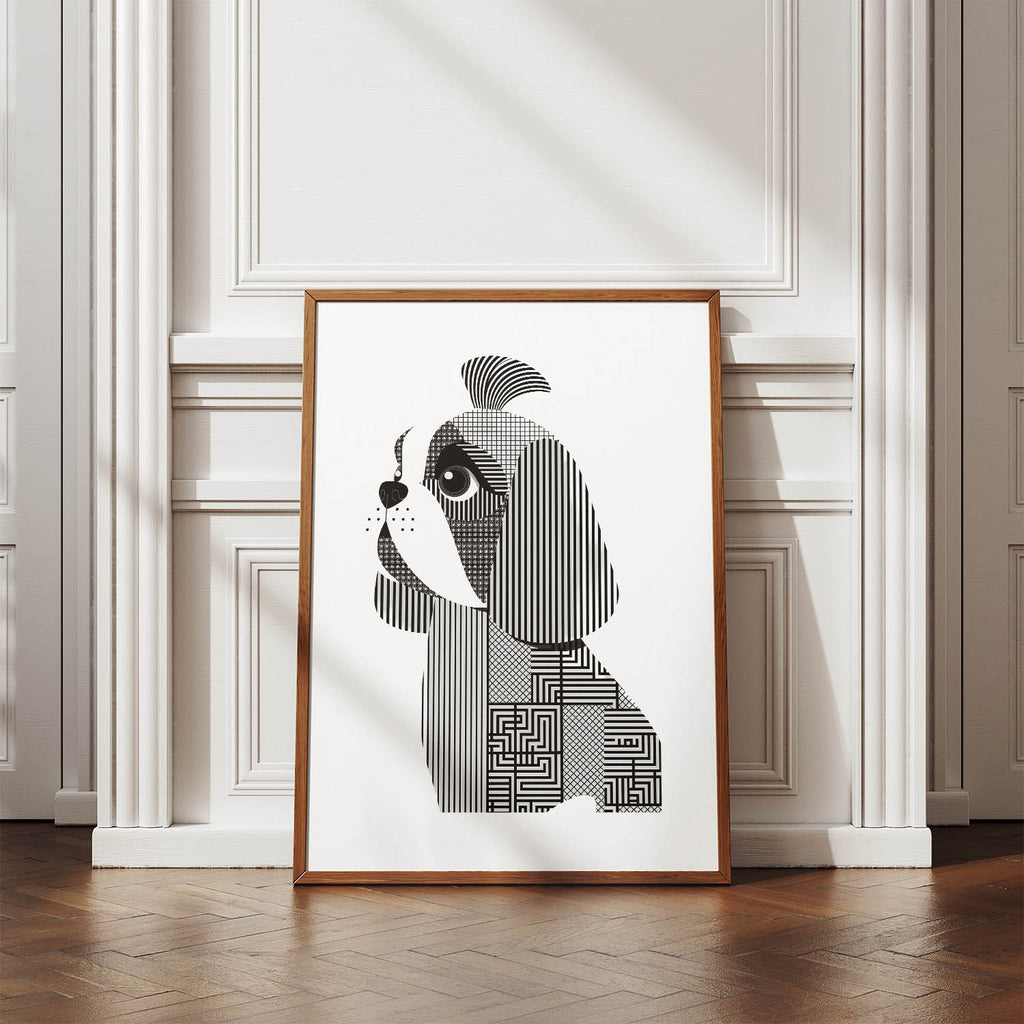 Shih Tzu Geometric Line Art mockup
