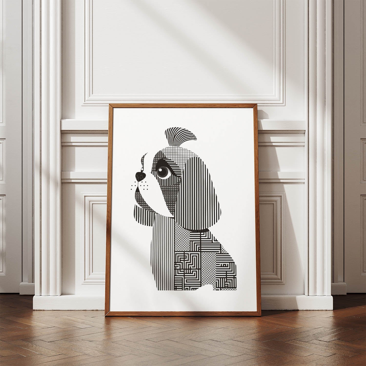 Shih Tzu Geometric Line Art mockup
