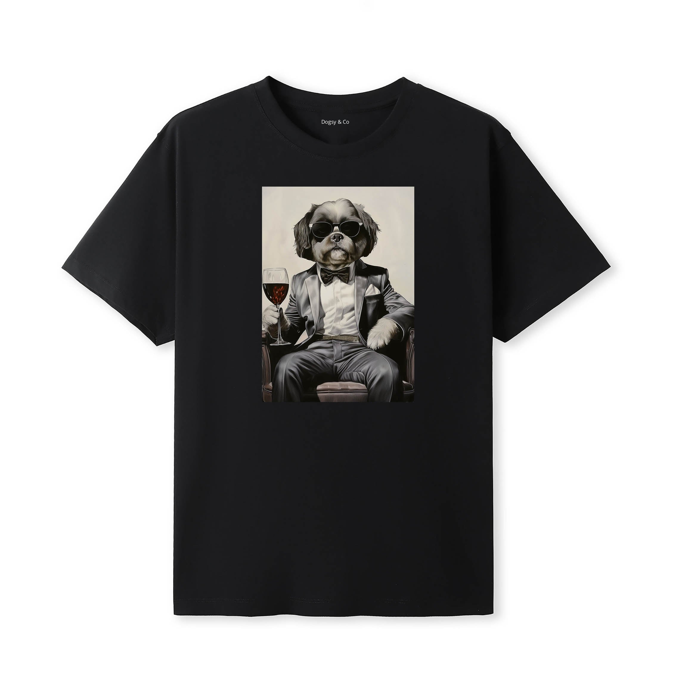 Shih Tzu distinguished gentleman dog t-shirt - black
