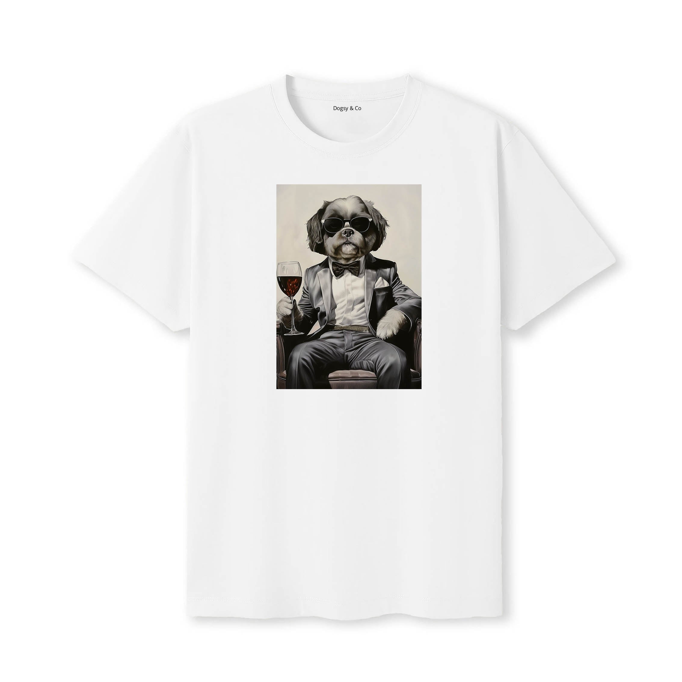 Shih Tzu distinguished gentleman dog t-shirt - white