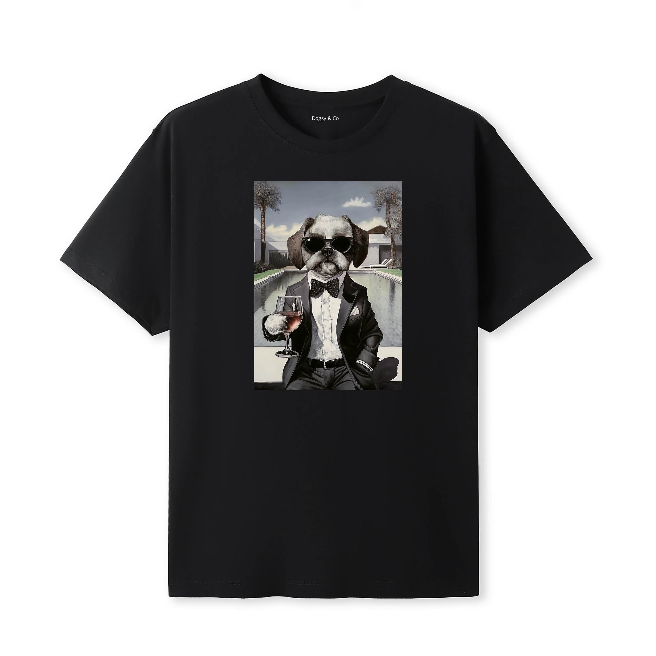Shih Tzu distinguished gentleman dog t-shirt - black