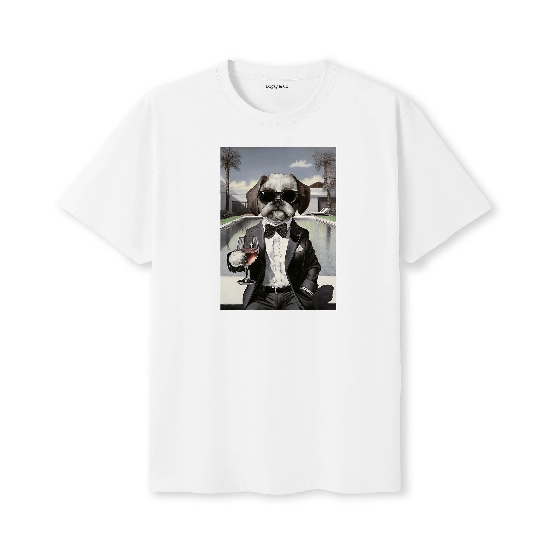 Shih Tzu distinguished gentleman dog t-shirt - white