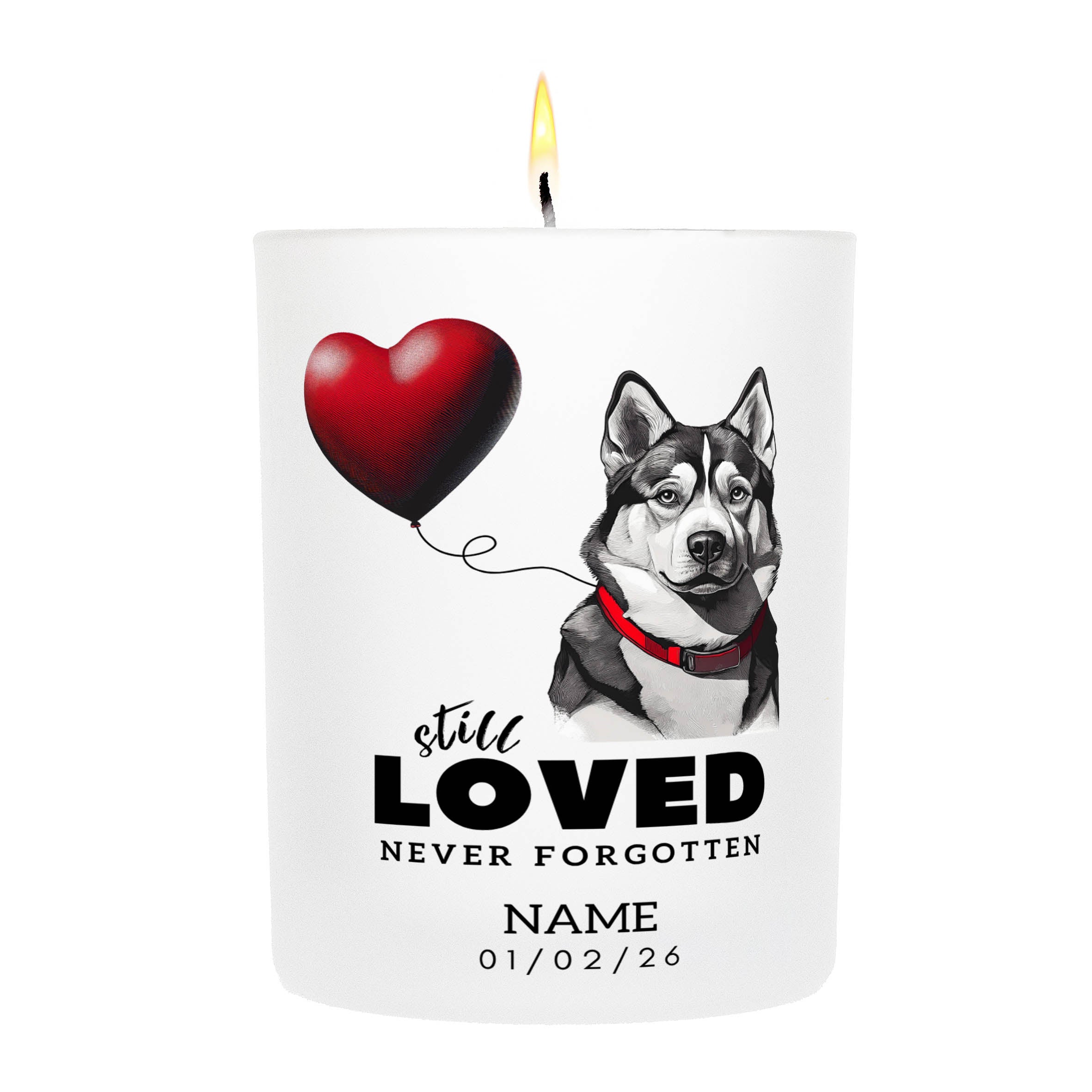 Siberian Husky Still Loved Never Forgotten Custom Candle