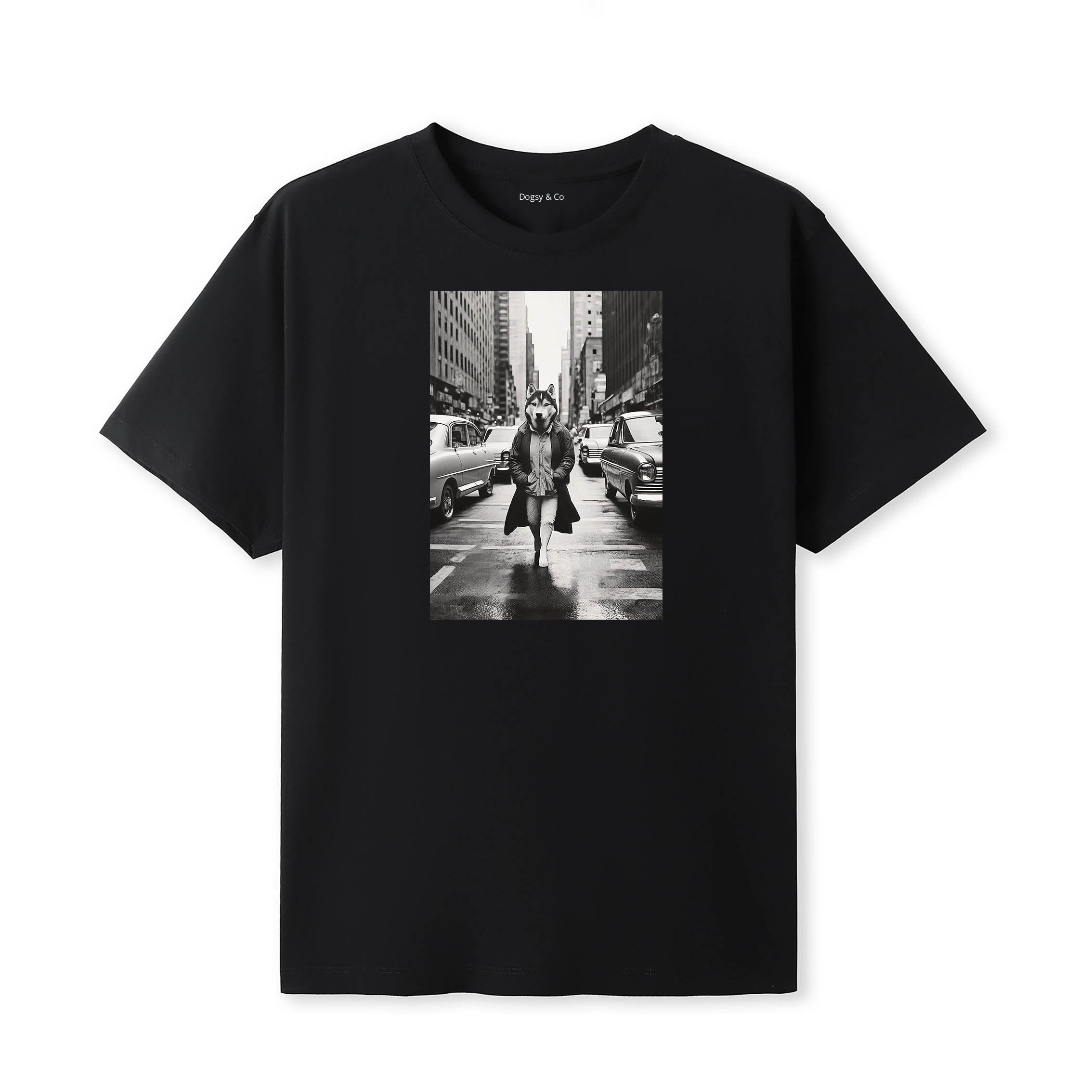 Siberian Husky Dogsy Dean T-Shirt Black