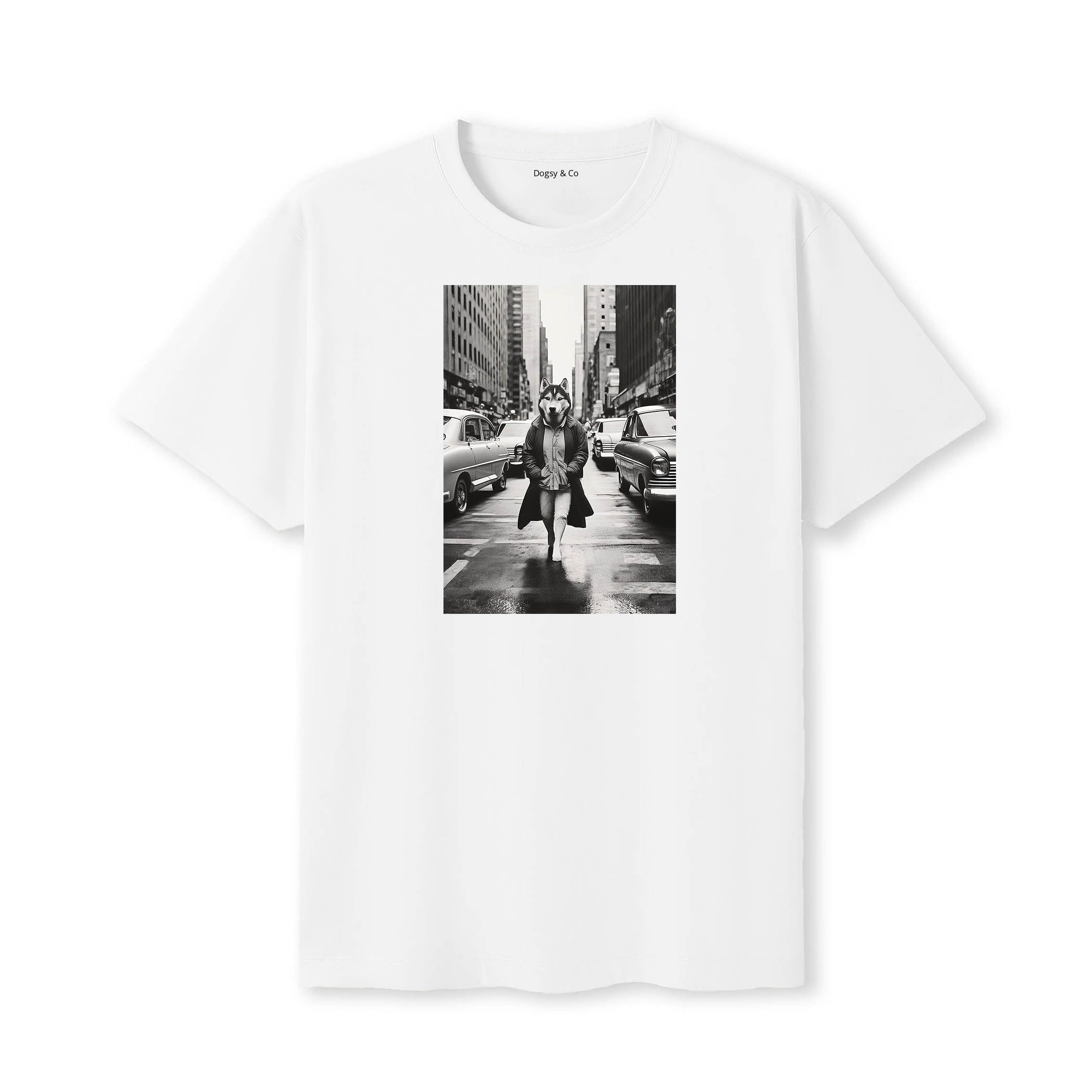 Siberian Husky Dogsy Dean T-Shirt White