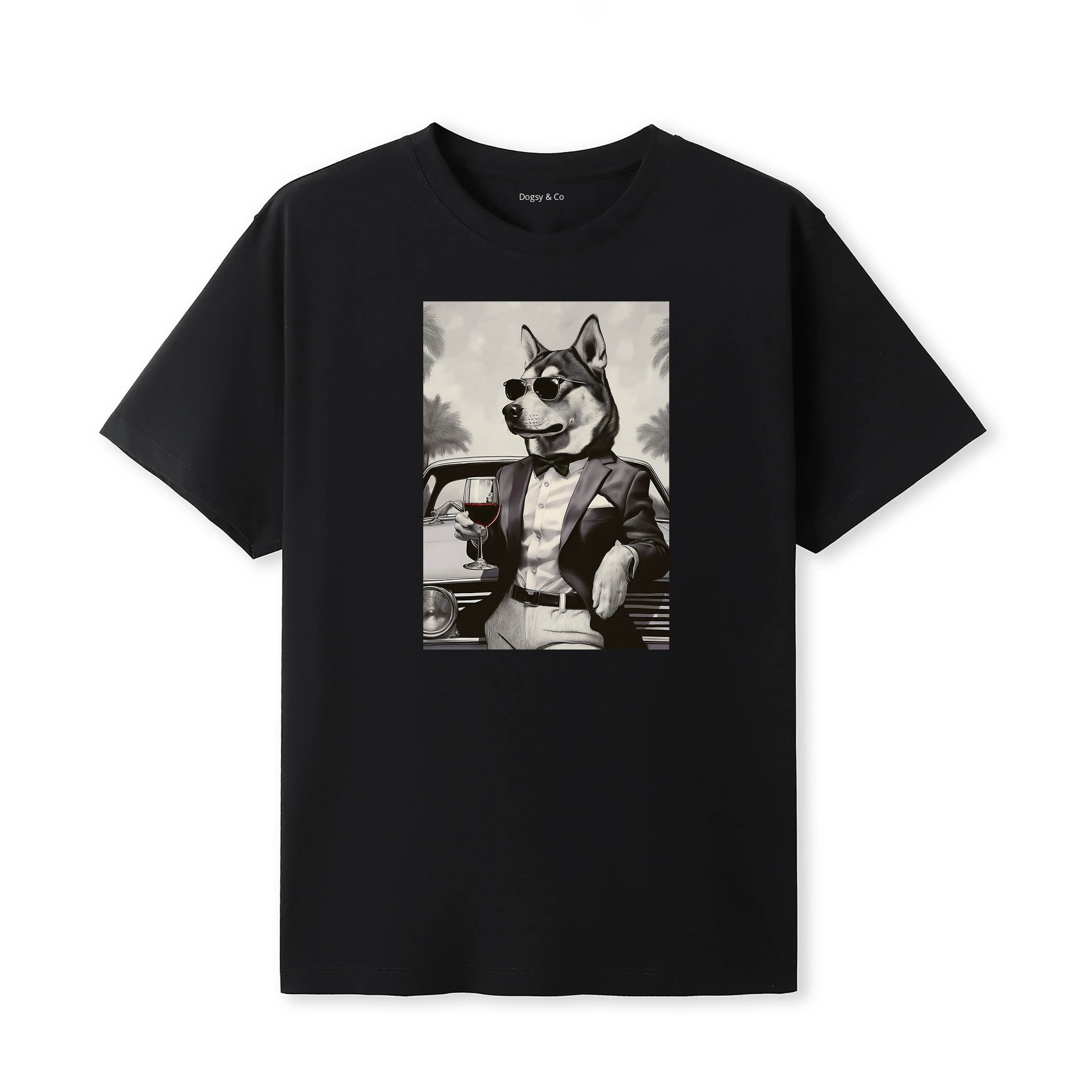 Siberian Husky distinguished gentleman dog t-shirt - black