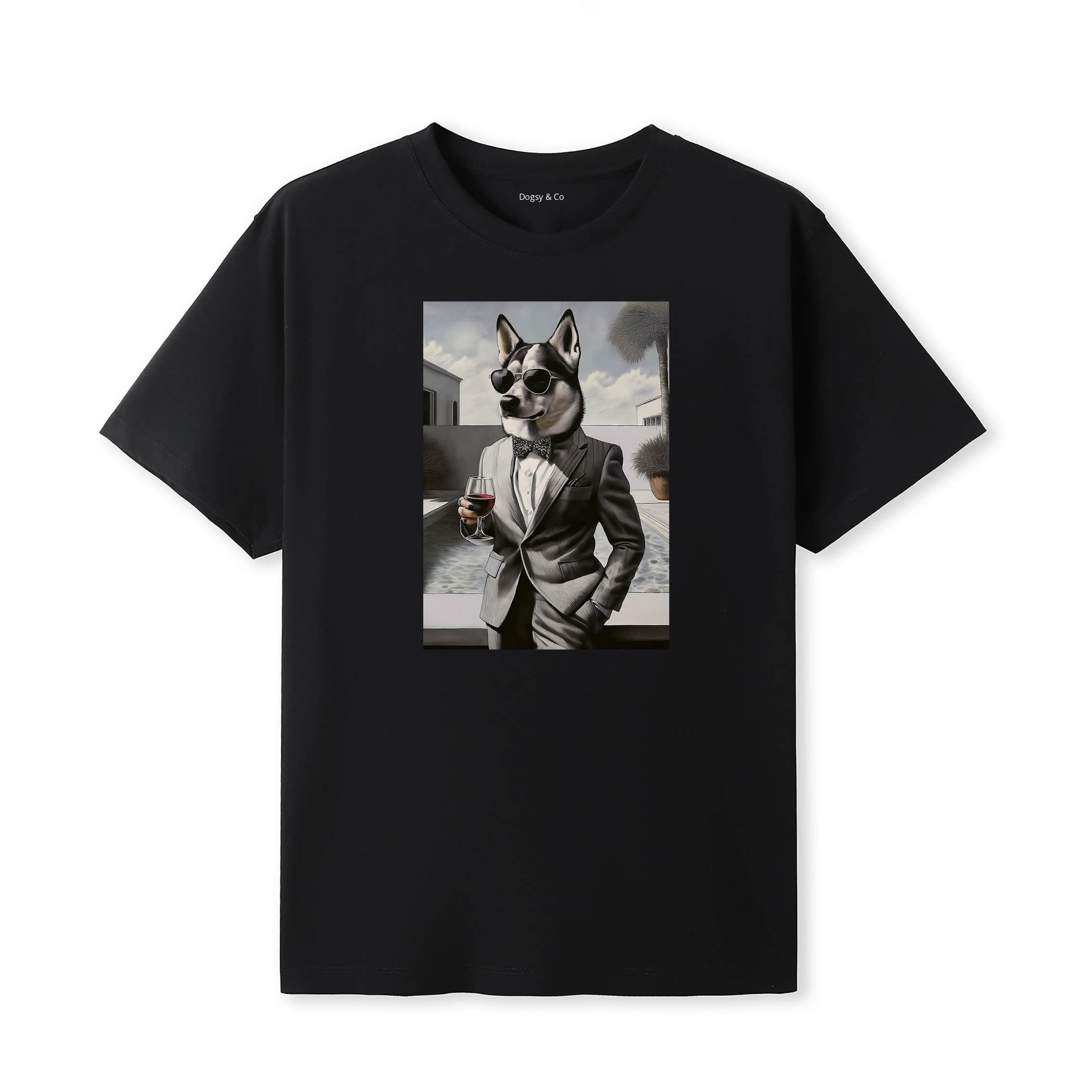 Siberian Husky distinguished gentleman dog t-shirt - black