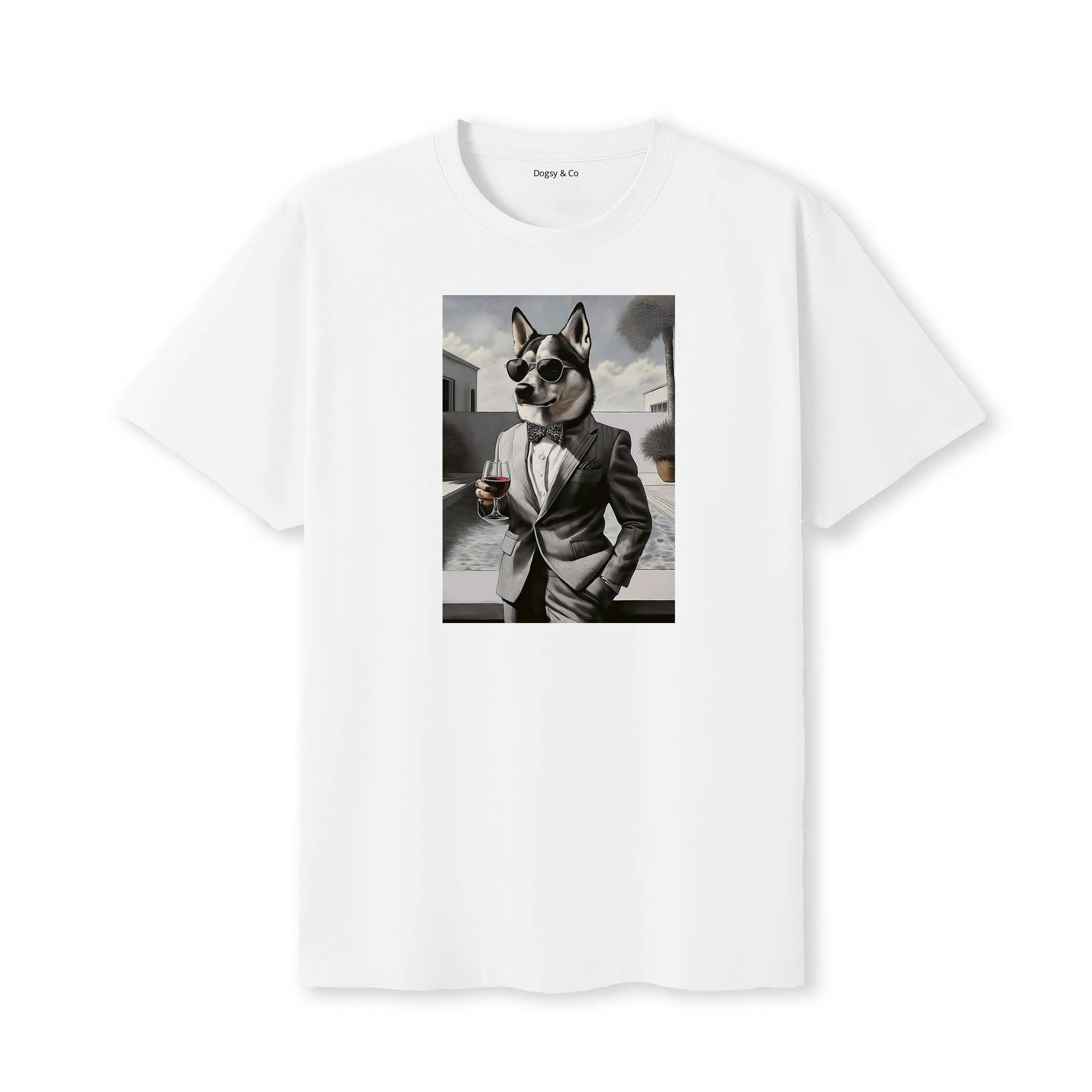 Siberian Husky distinguished gentleman dog t-shirt - white