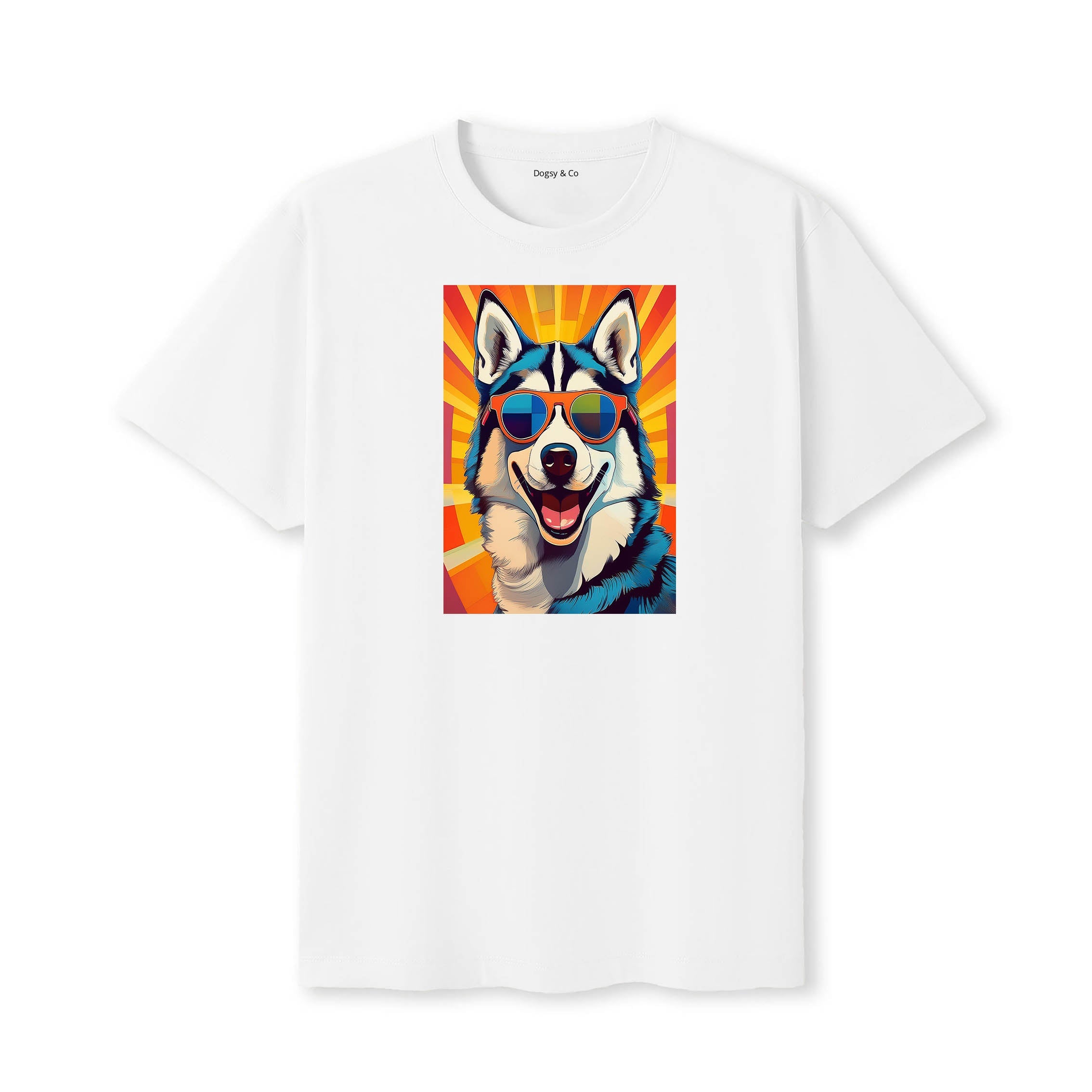 Siberian Husky Sunnies Dog T-Shirt White