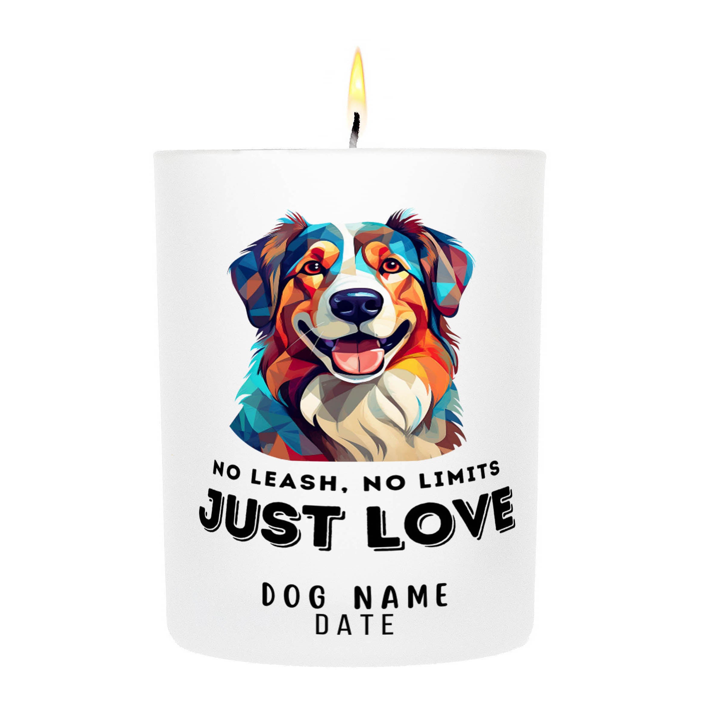 Smithfield Sheepdog No Leash No Limits Just Love Custom Candle