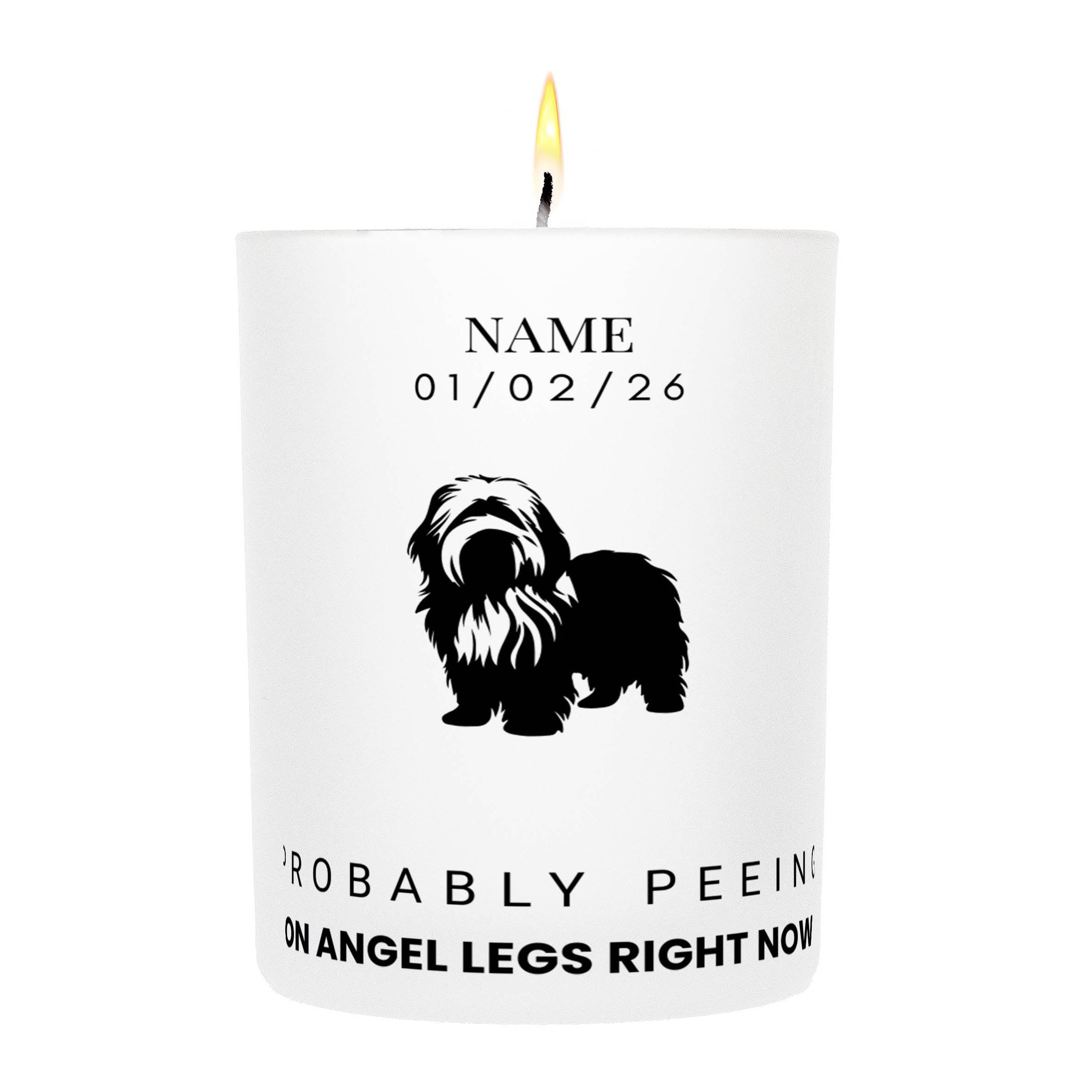 Smithfield Sheepdog – Probably Peeing on Angel Legs Right Now Custom Candle