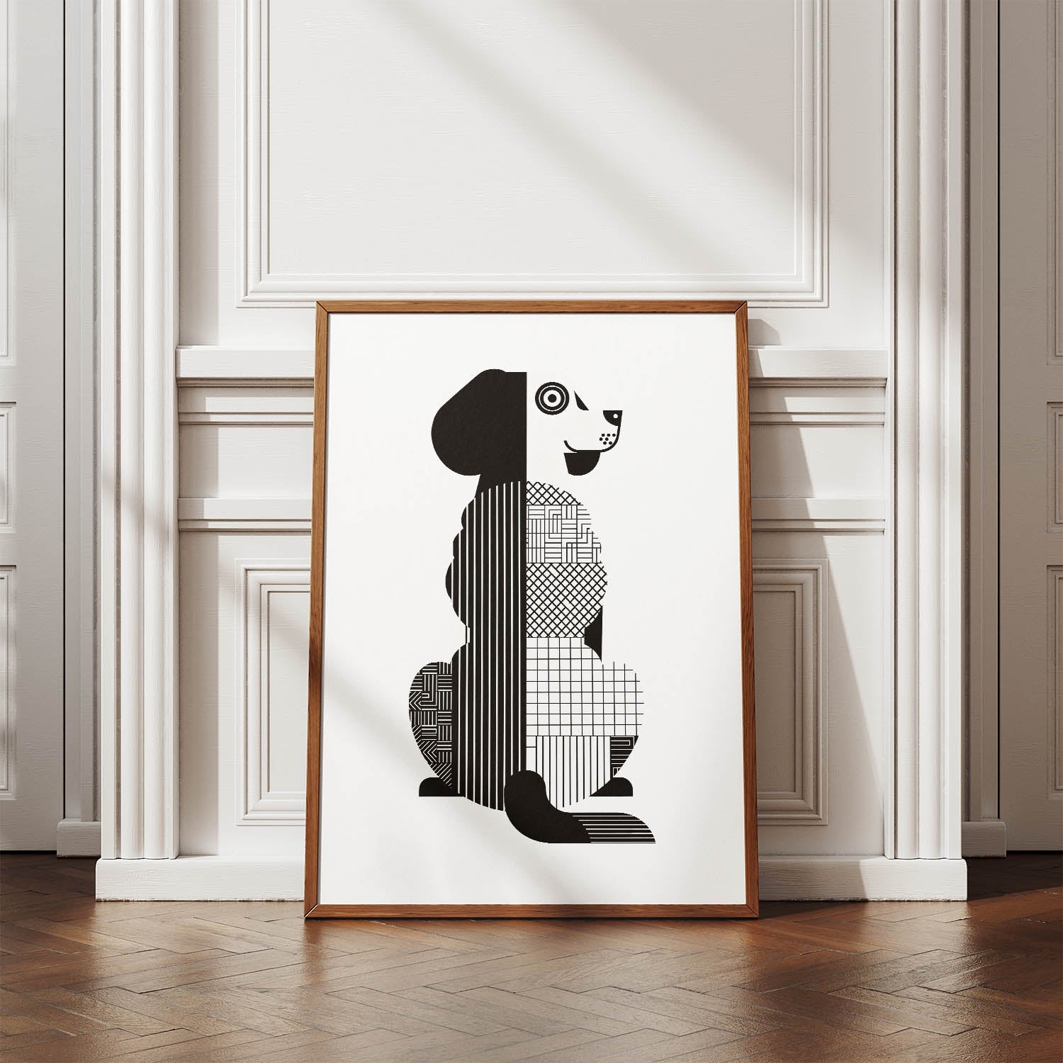 Smithfield Sheepdog Geometric Line Art mockup