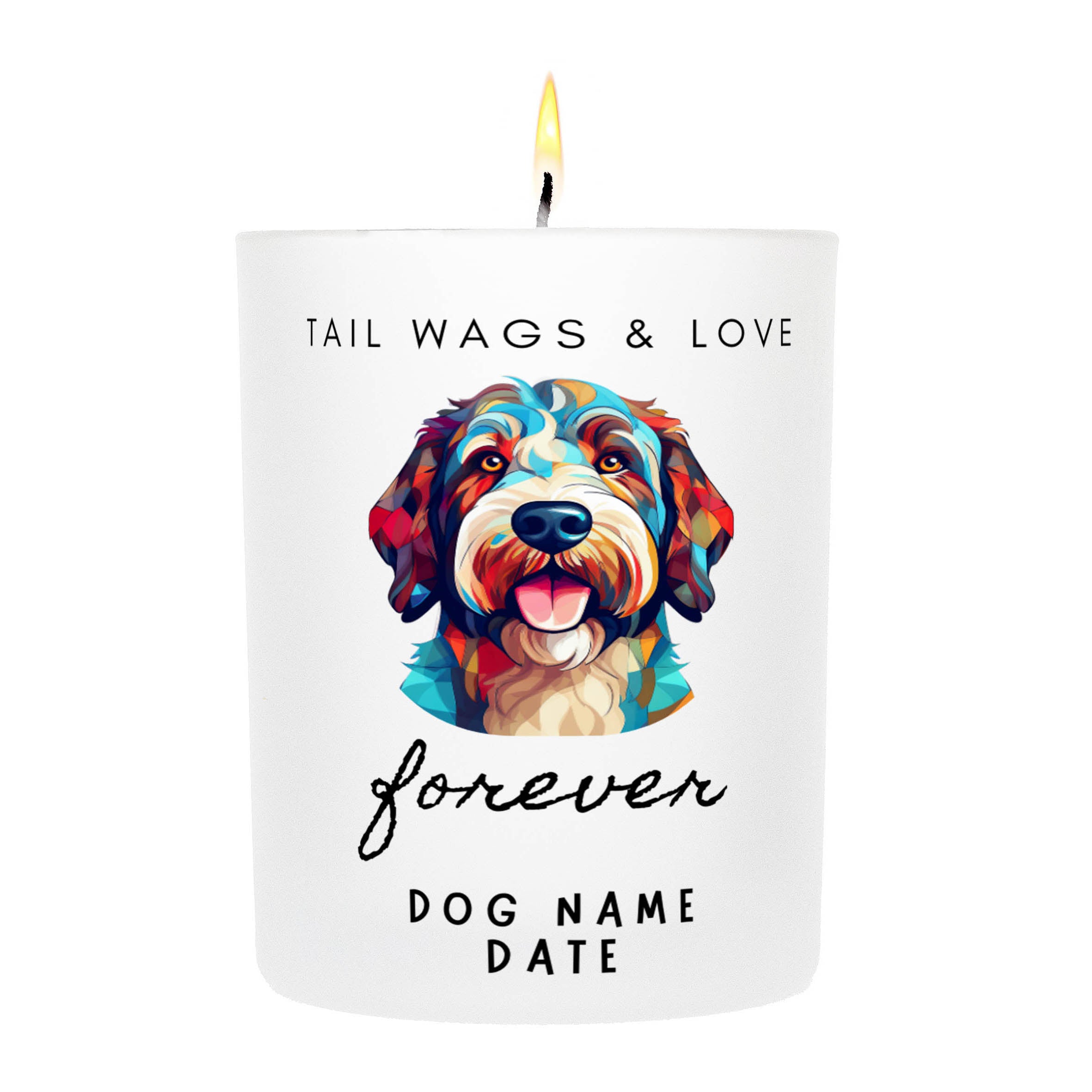 SPANISH WATER DOG   Tail Wags & Love Custom Candle